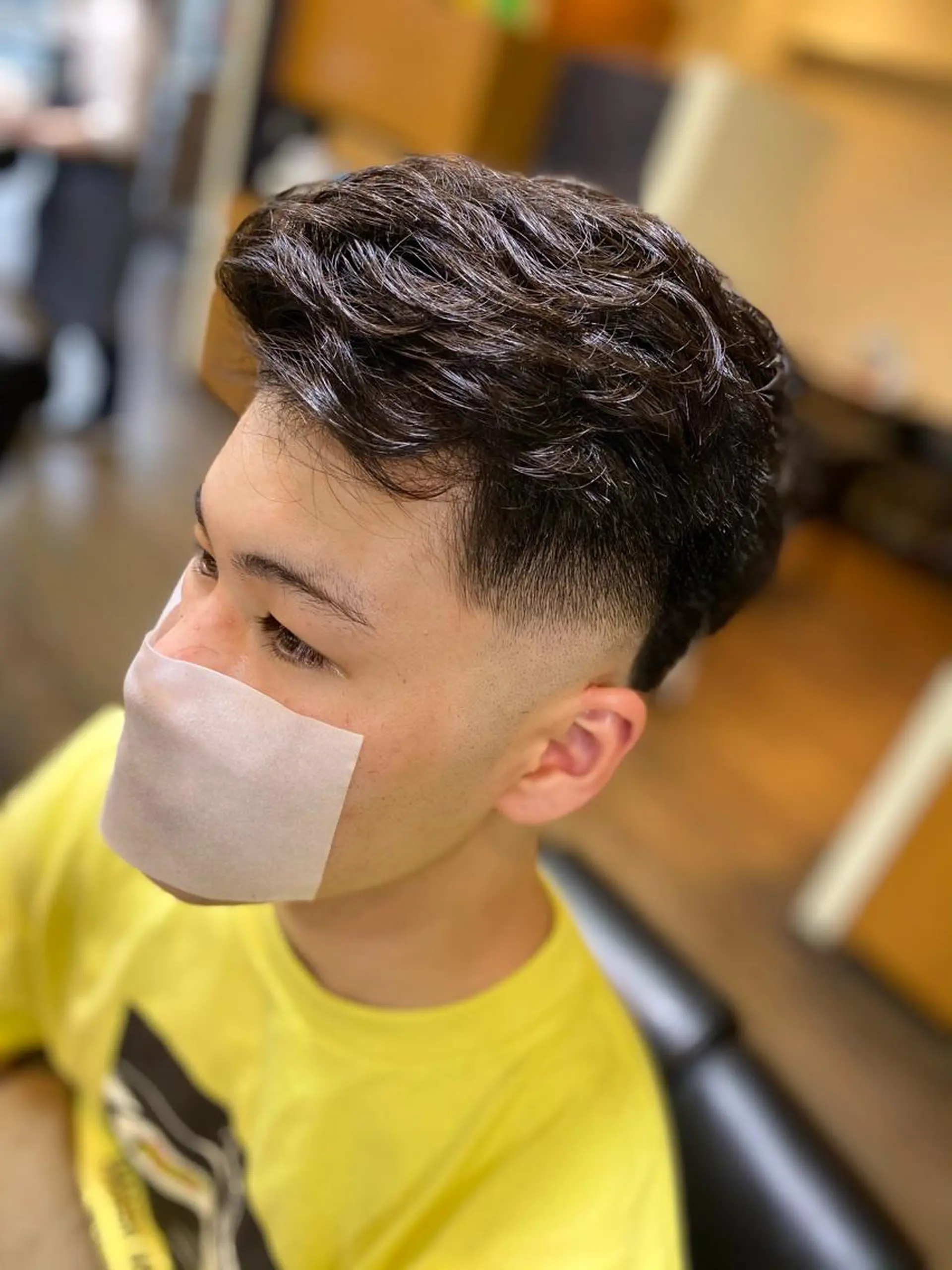 ショート パーマ メンズ フェードカット メンズパーマ カット パーマ メンズカット kimotoのヘアスタイル