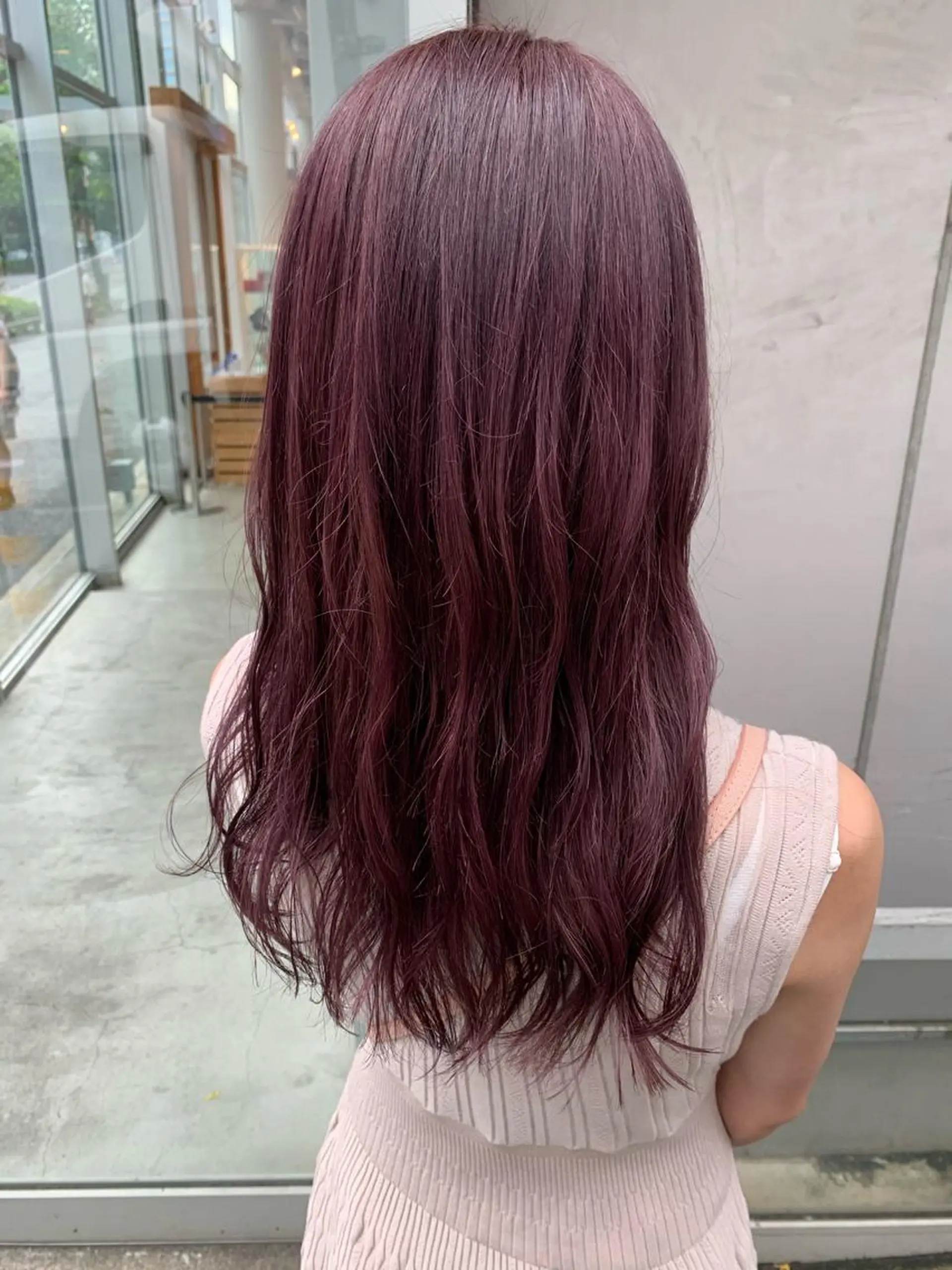 セミロング カラー アッシュ パープルカラー パープルアッシュ 大人かわいい💍🤍 ボブ/ショートボブのヘアスタイル