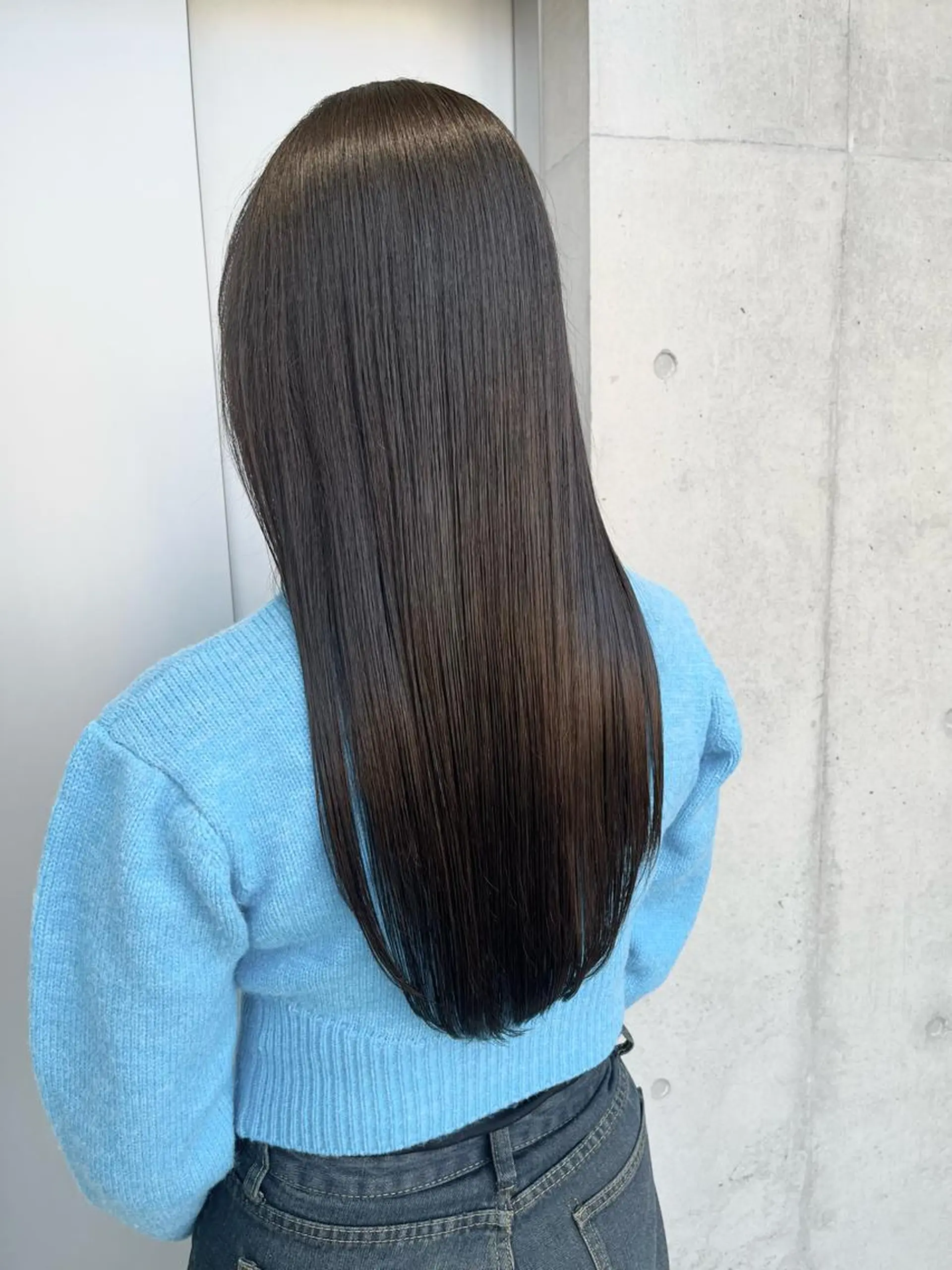 ロング カラー パーマ ヘアアレンジ ヘアカラー トリートメント 透明感/オリーブ/ グレージュ/YUKAのヘアスタイル