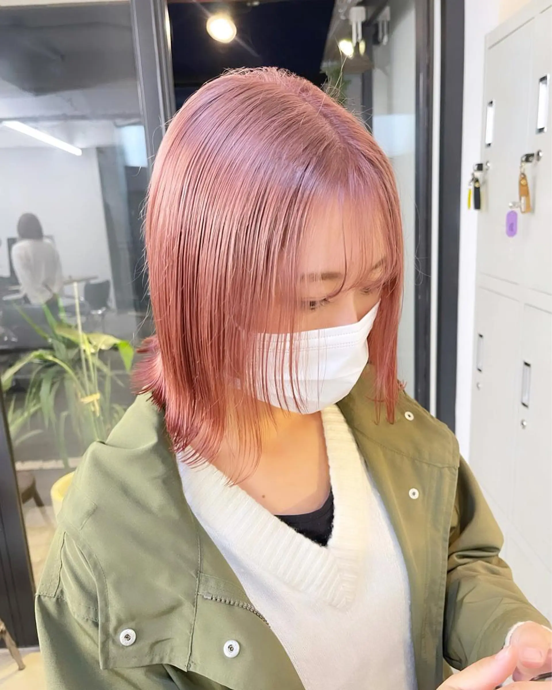 ショート カラー ブリーチ ピンクカラー ヘアカラー トリートメント 渋谷ケアブリーチ Suuのヘアスタイル
