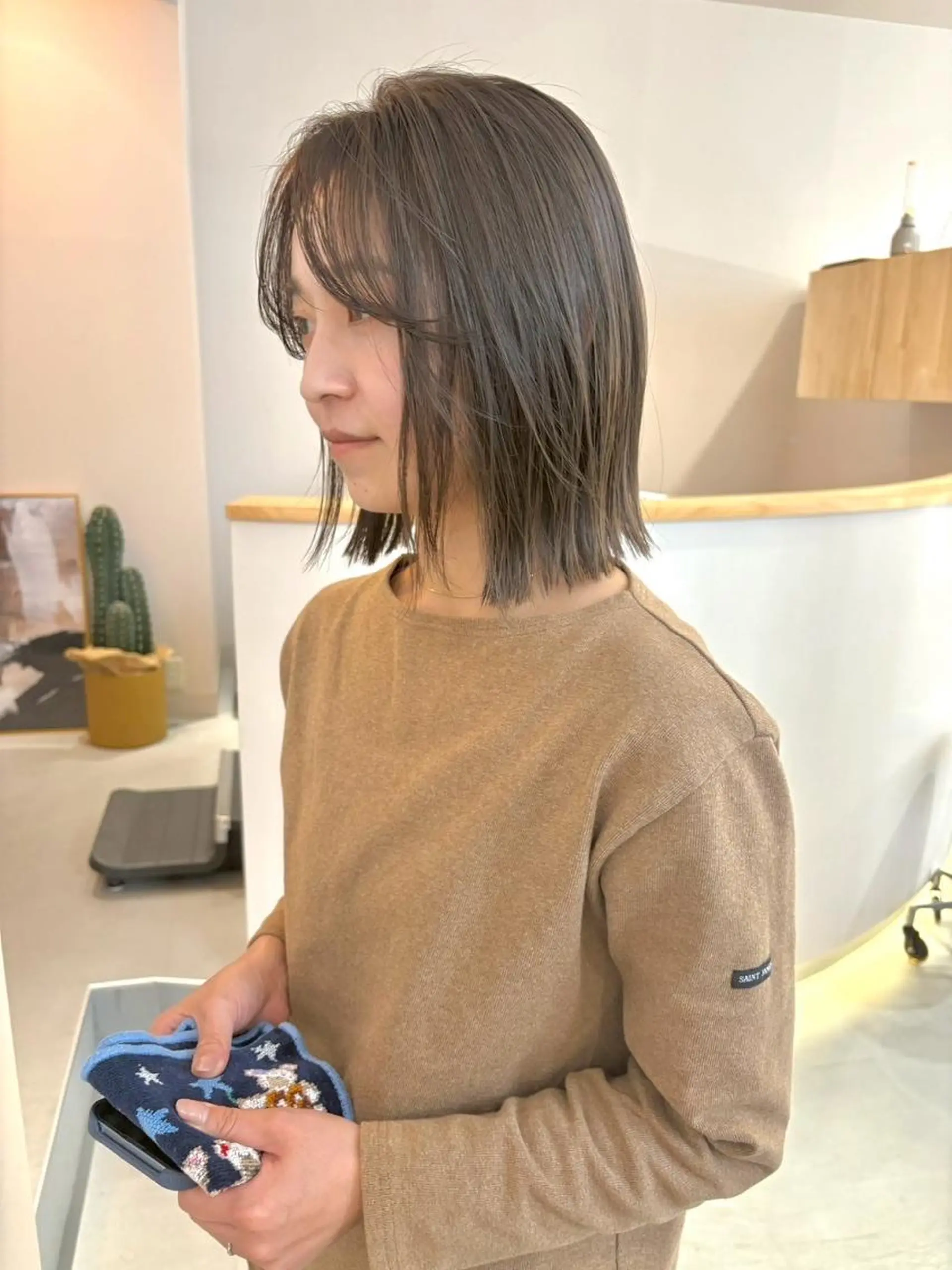 カラー ブリーチ ダブルカラー ボブ 髪質改善 透明感カラー🩶イノ セントヘア／miyuのヘアスタイル