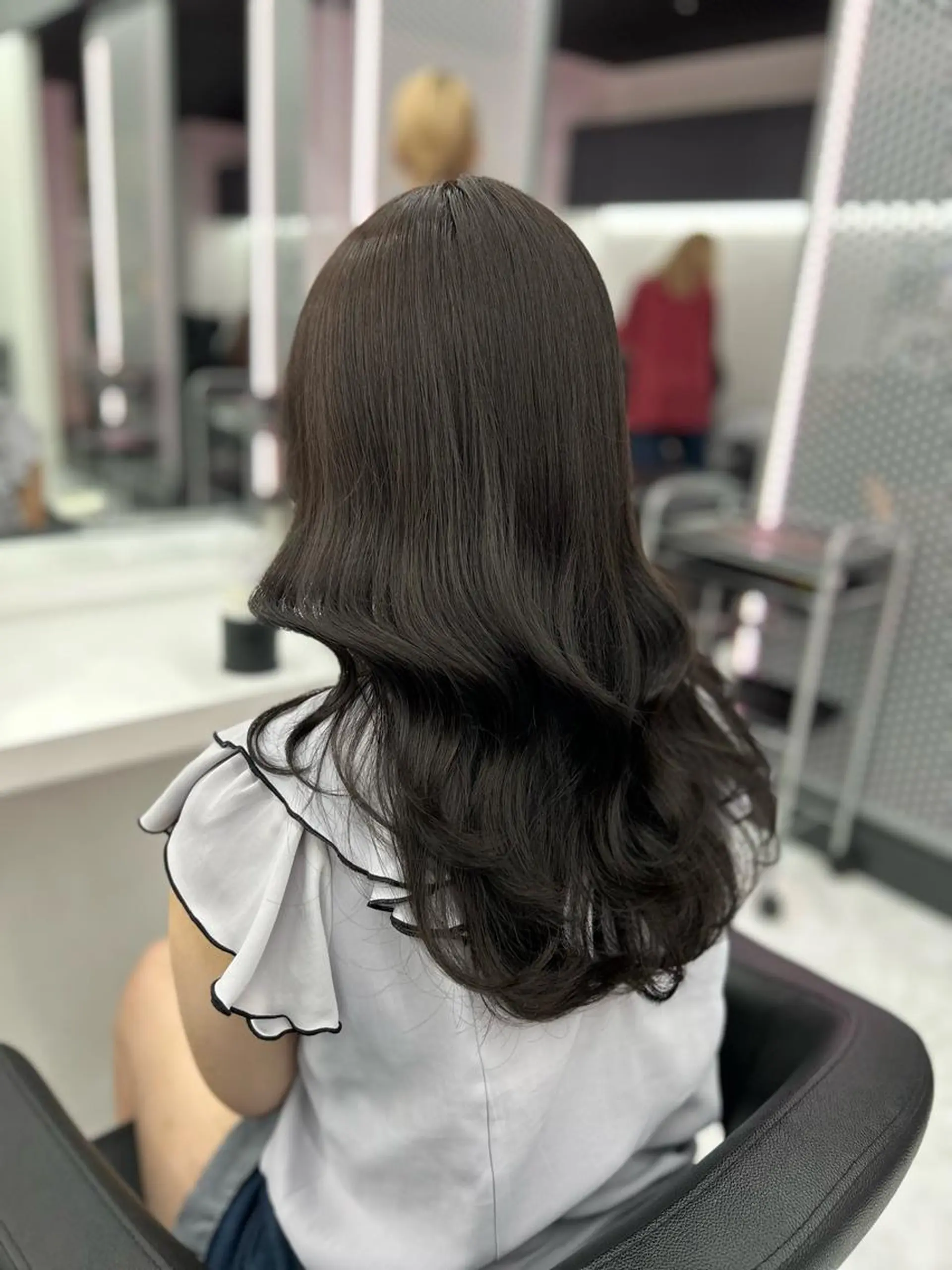 セミロング ヘアアレンジ ブリーチなしカラー/ ブラウン/レイヤーのヘアスタイル