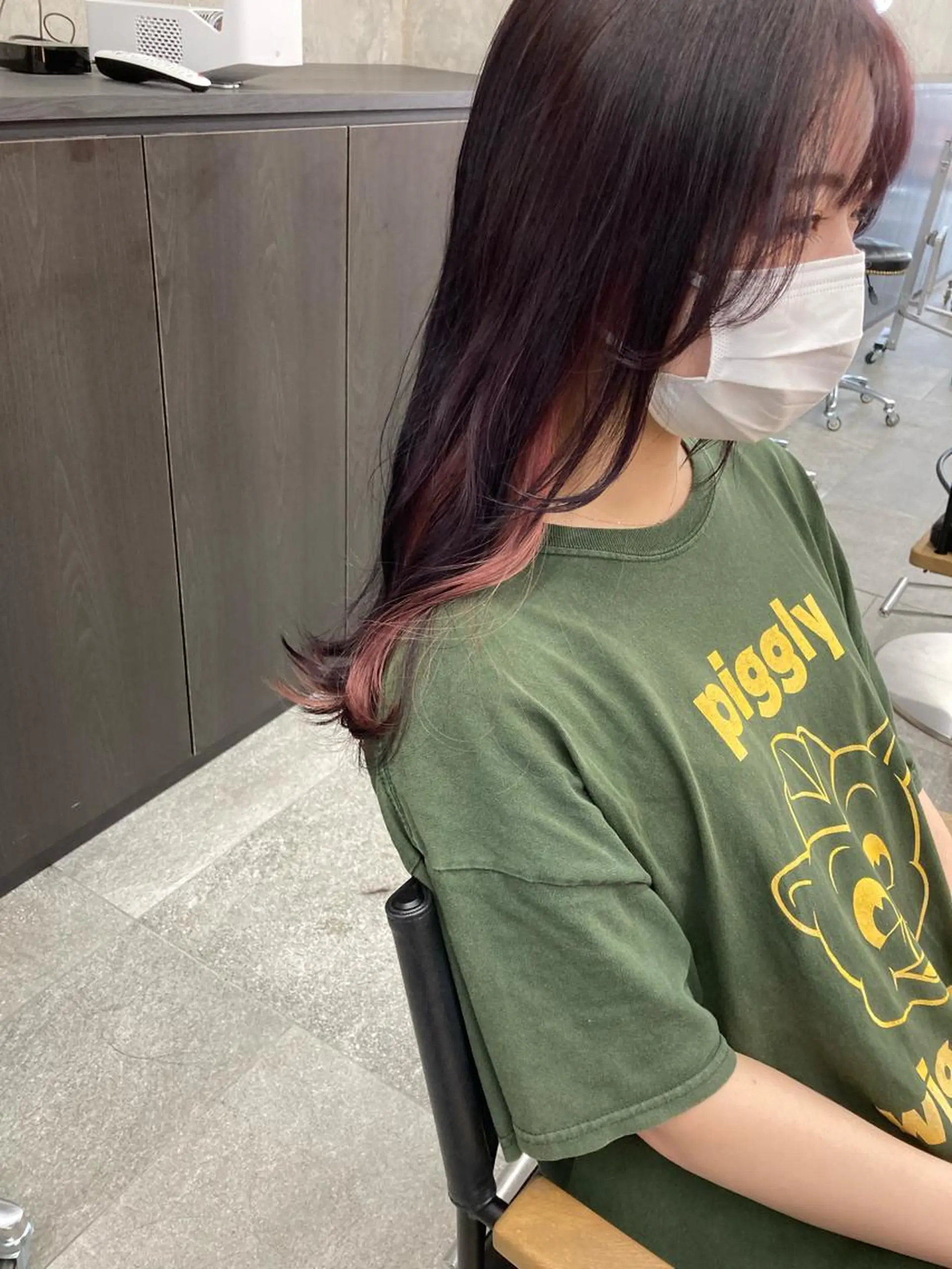 セミロング カラー ピンクカラー カット ヘアカラー 小木曽智美 /ボブ/ショートのヘアスタイル