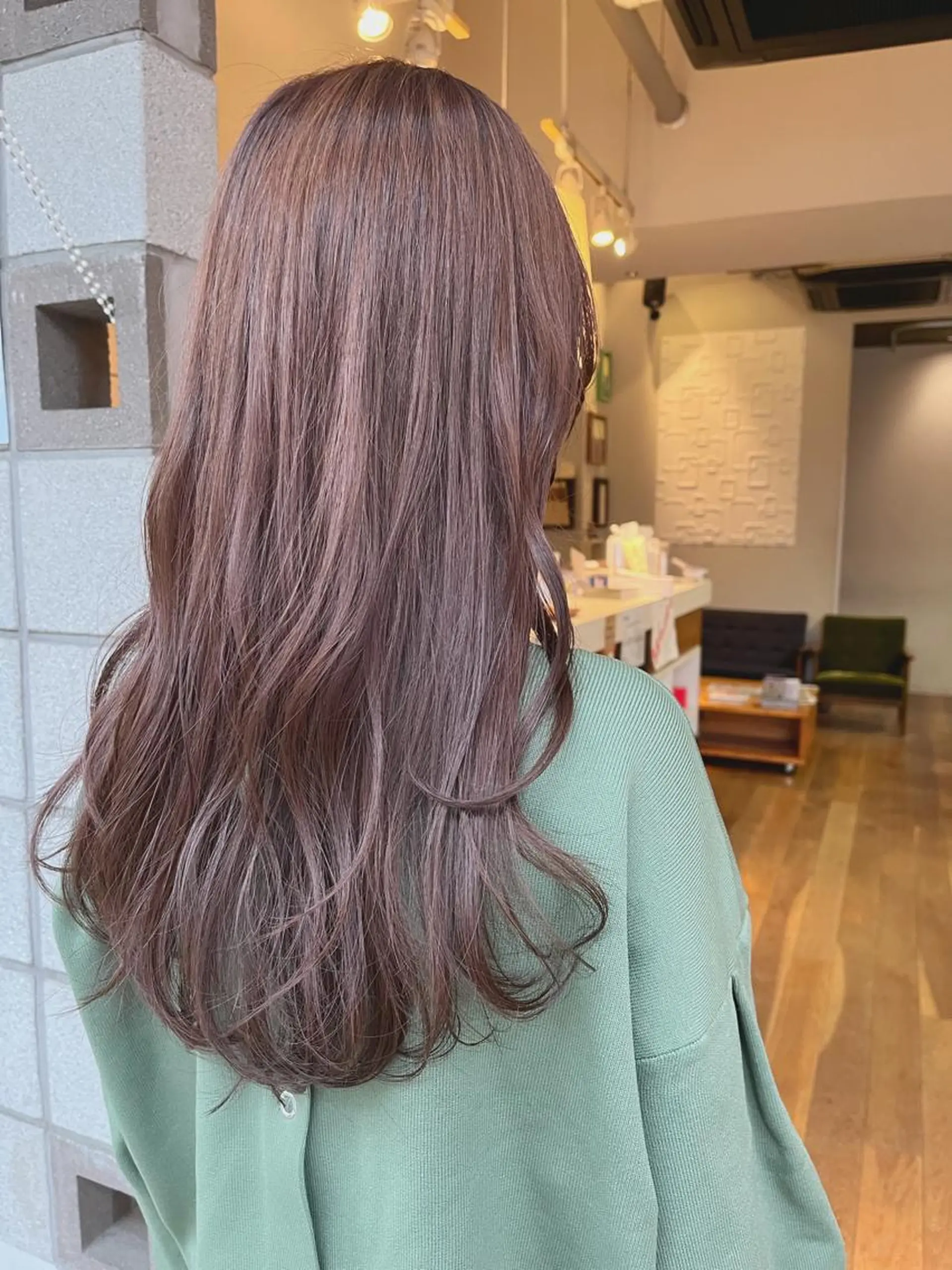 ロング カラー ブラウンカラー オレンジ オレンジブラウン オレンジピンク ピンクカラー かわい りほのヘアスタイル