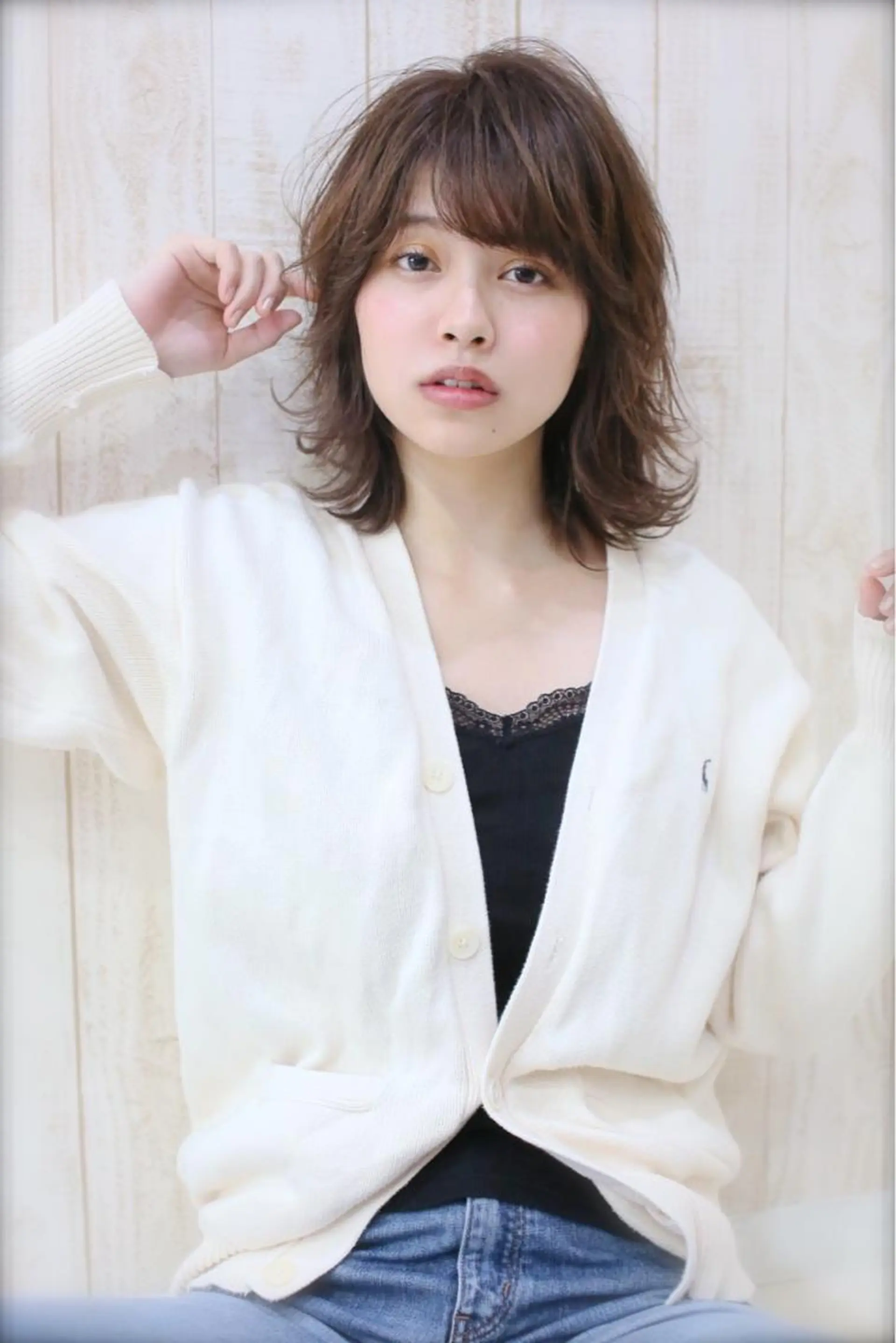 ミディアム カラー パーマ 髪質改善/縮毛矯正/ ボブ/店長/槌矢圭悟のヘアスタイル