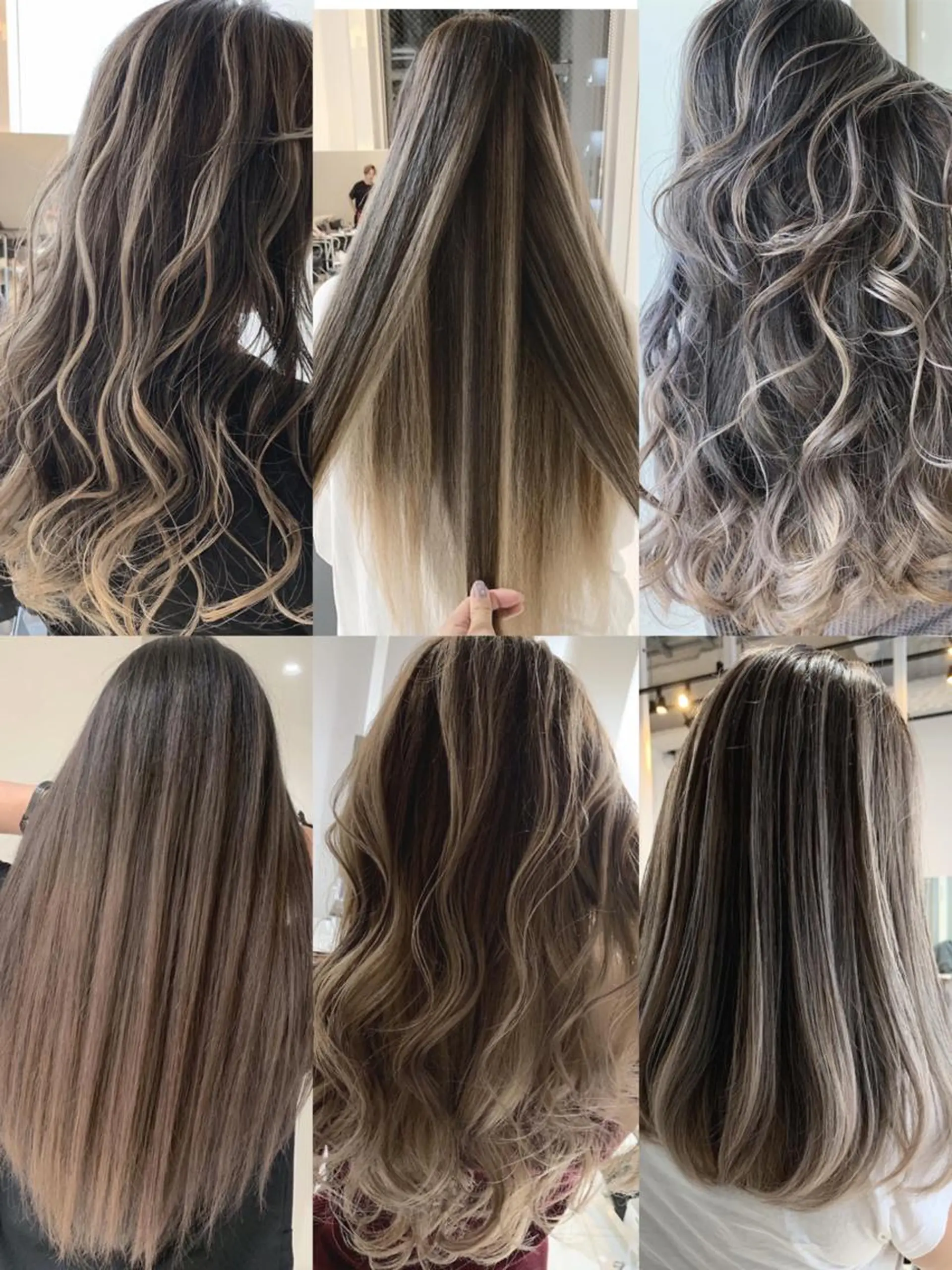 ロング カラー バレイヤージュ レイヤーカット 阿部 圭悟のヘアスタイル