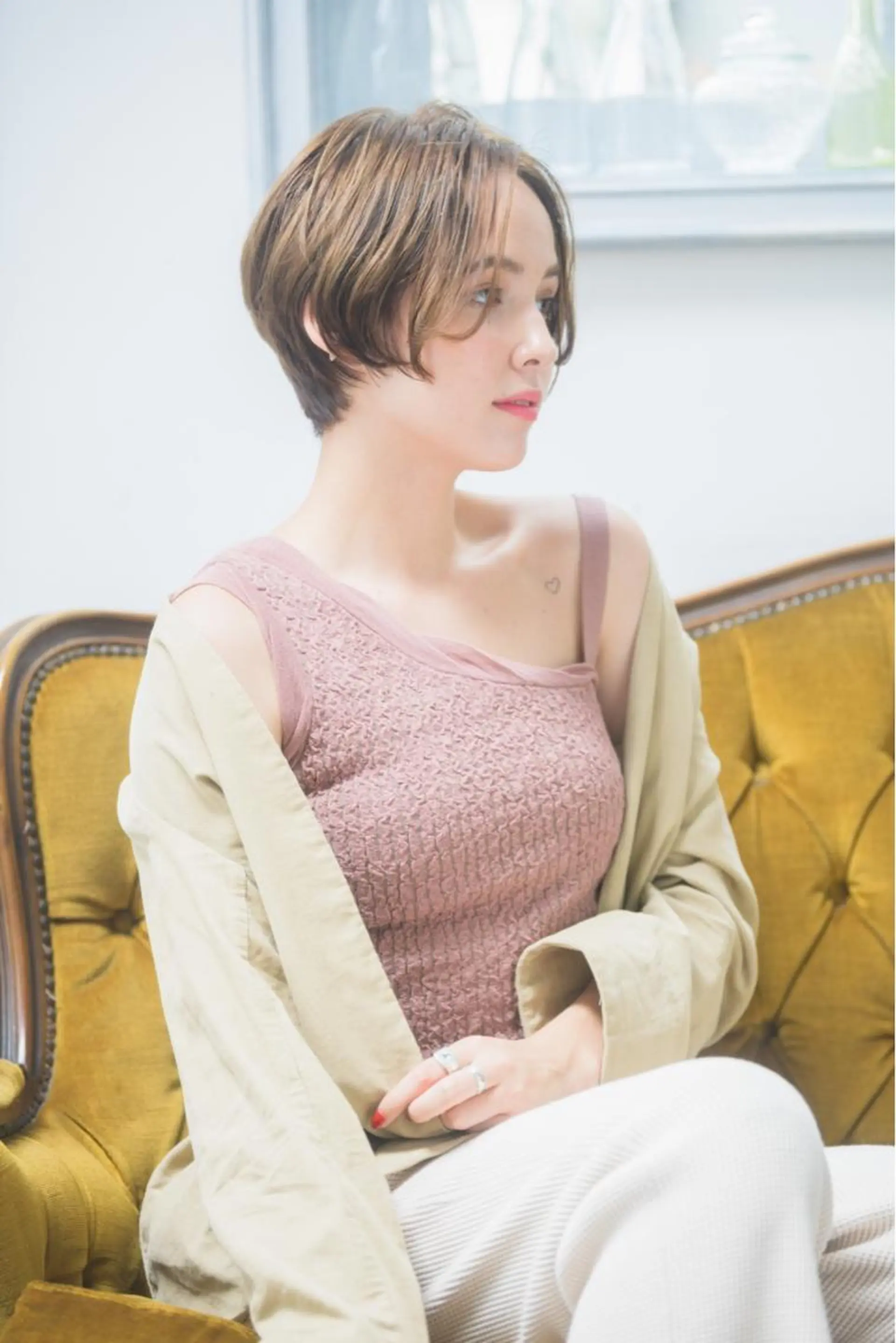 ショート カラー パーマ 【白髪ぼかし 専門GBG】自由が丘のヘアスタイル