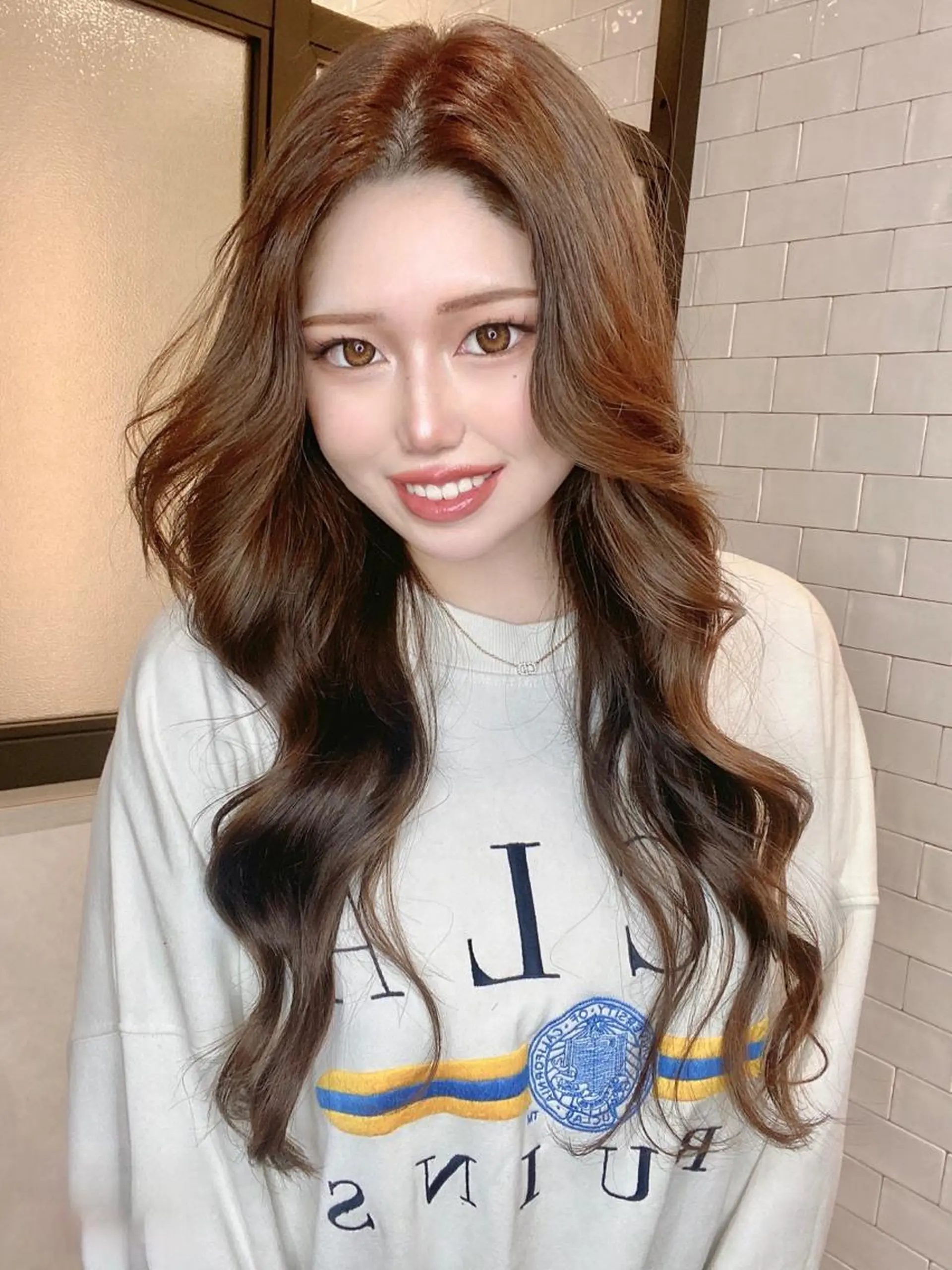 ロング カラー カット ヘアカラー トリートメント &chaLme   心斎橋所属・emi/髪質改善/ 韓国風/艶カラーのヘアスタイル