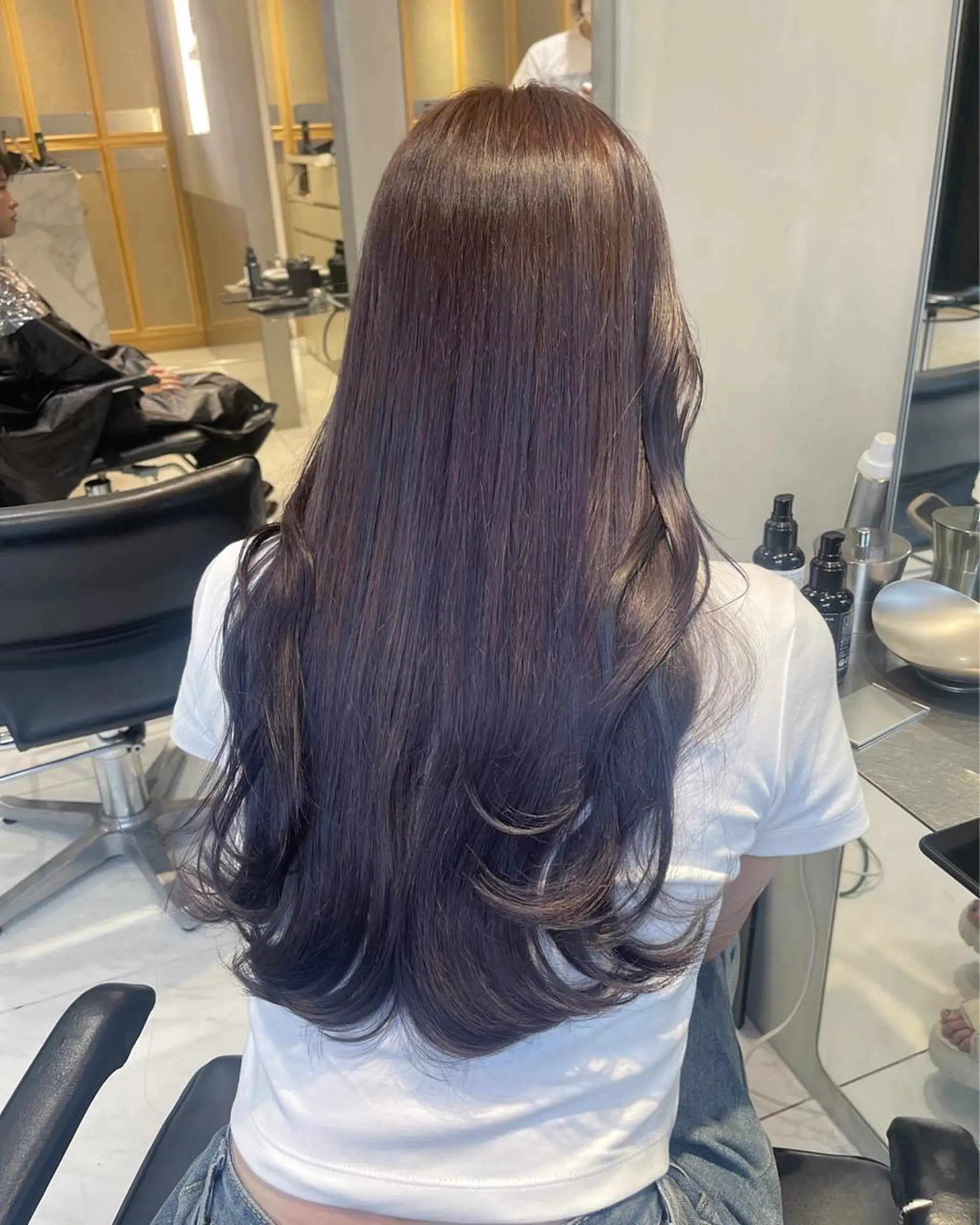 ロング カラー ラベンダーカラー ラベンダーグレー ラベンダー/レイヤー スタイル🤎mamiのヘアスタイル