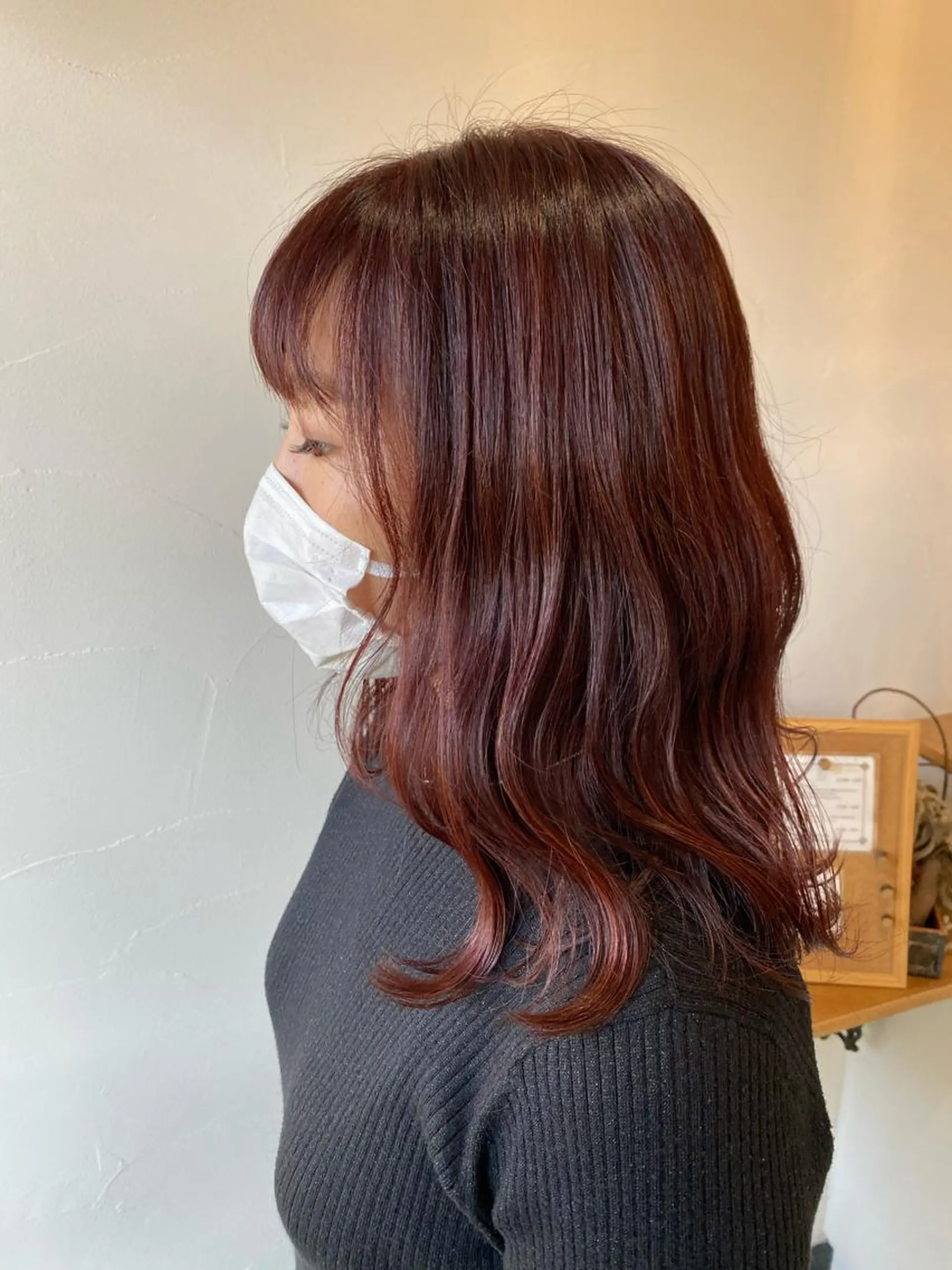 ロング カラー ブリーチ ブリーチなしカラー レイヤー/蟹江/ くすみカラー/川口のヘアスタイル