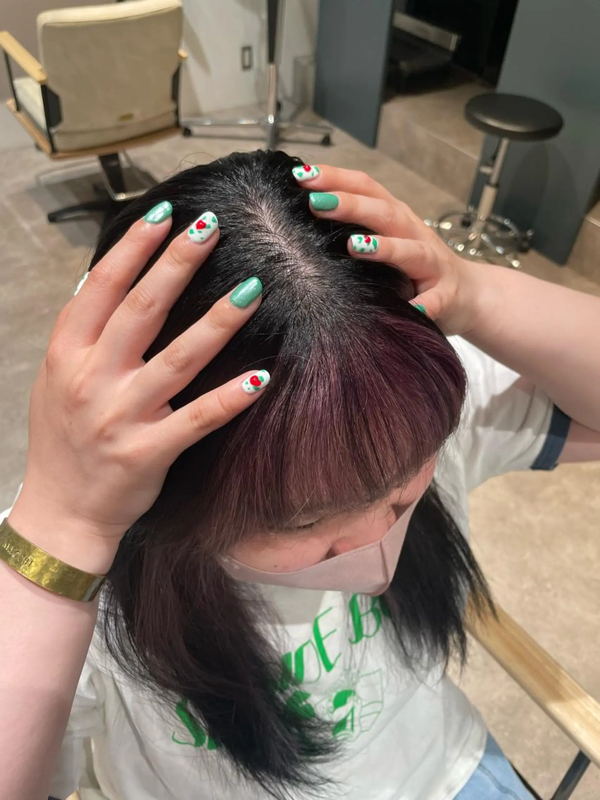 ロング ネイル 髪質改善 トリートメント ハイトーン🦄ネイル 💞のぶちのネイルデザイン