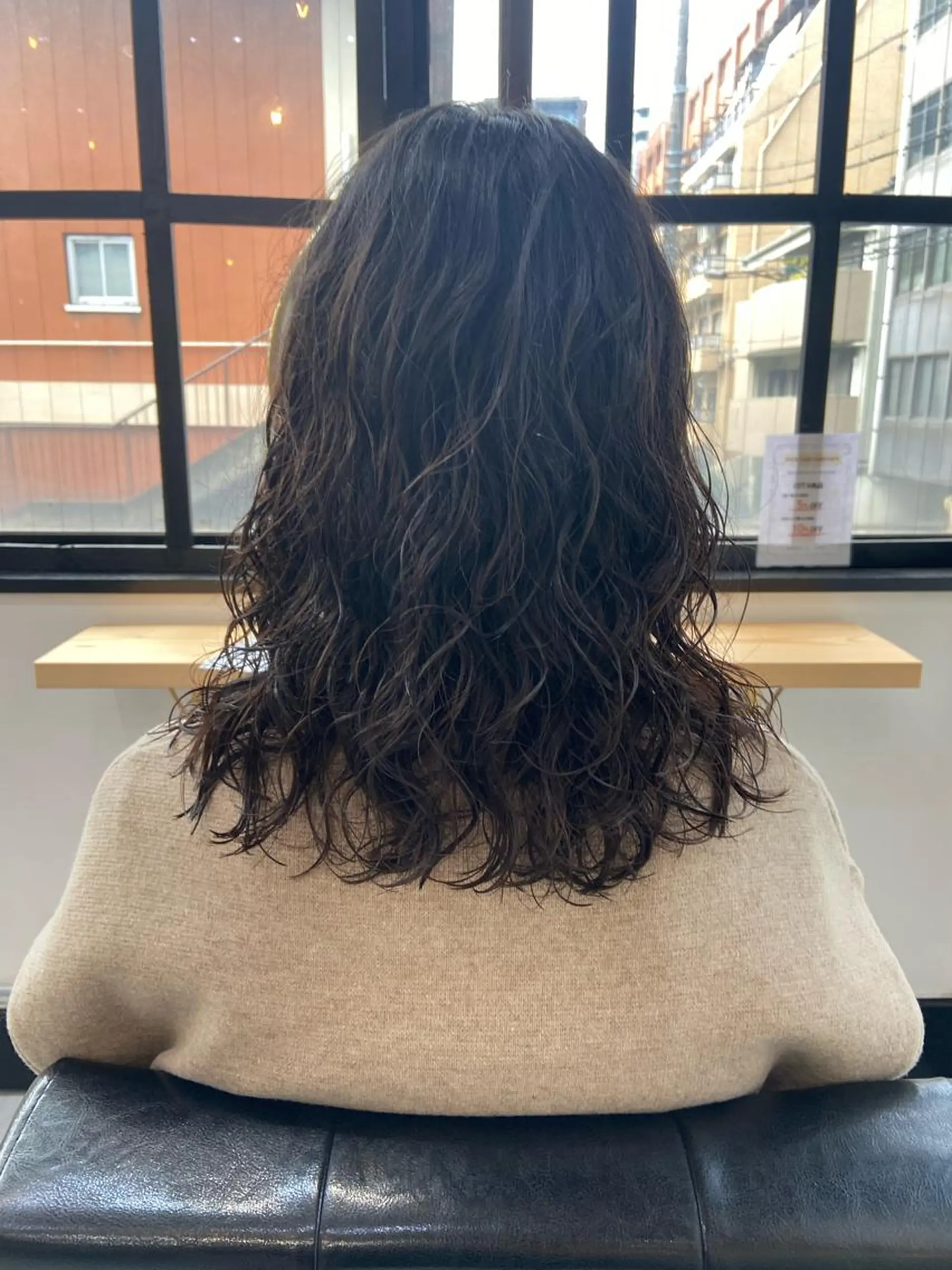 ミディアム パーマ カット パーマ トリートメント 田中 あやなのヘアスタイル