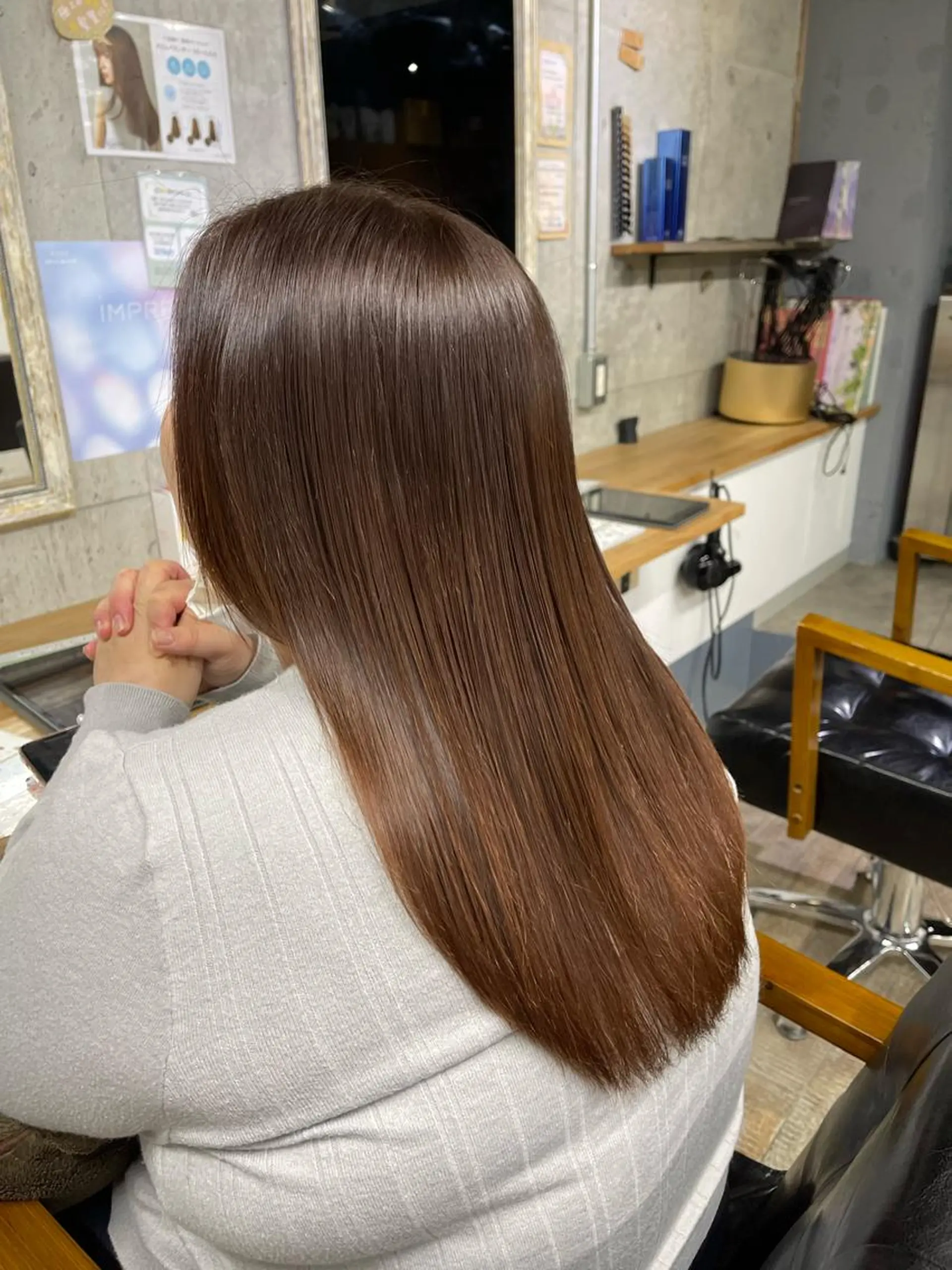 ロング カット ヘアカラー トリートメント mok所属・かめい りなのヘアスタイル