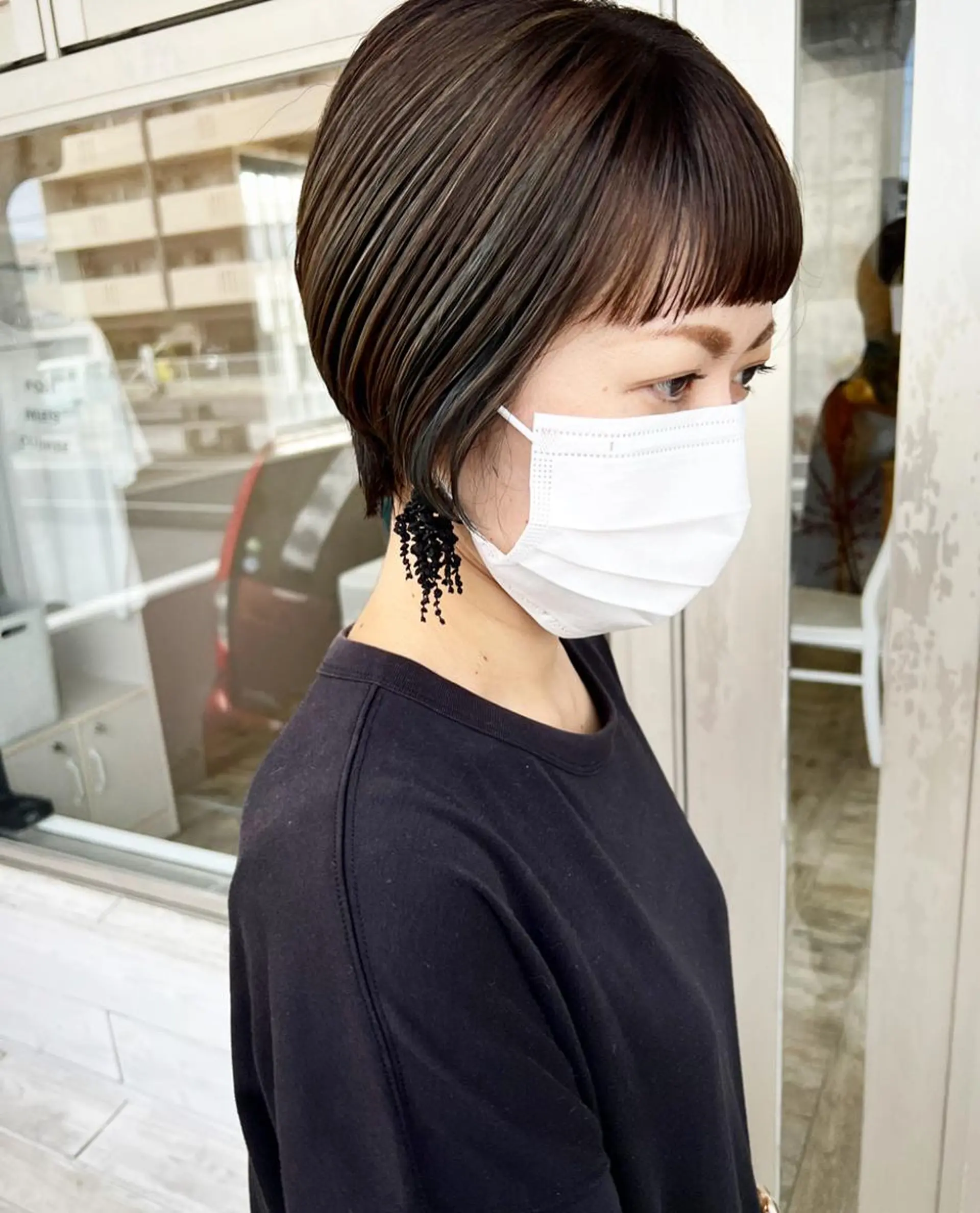 ショート カラー バレイヤージュ レイヤーカット テトネ タカシのヘアスタイル
