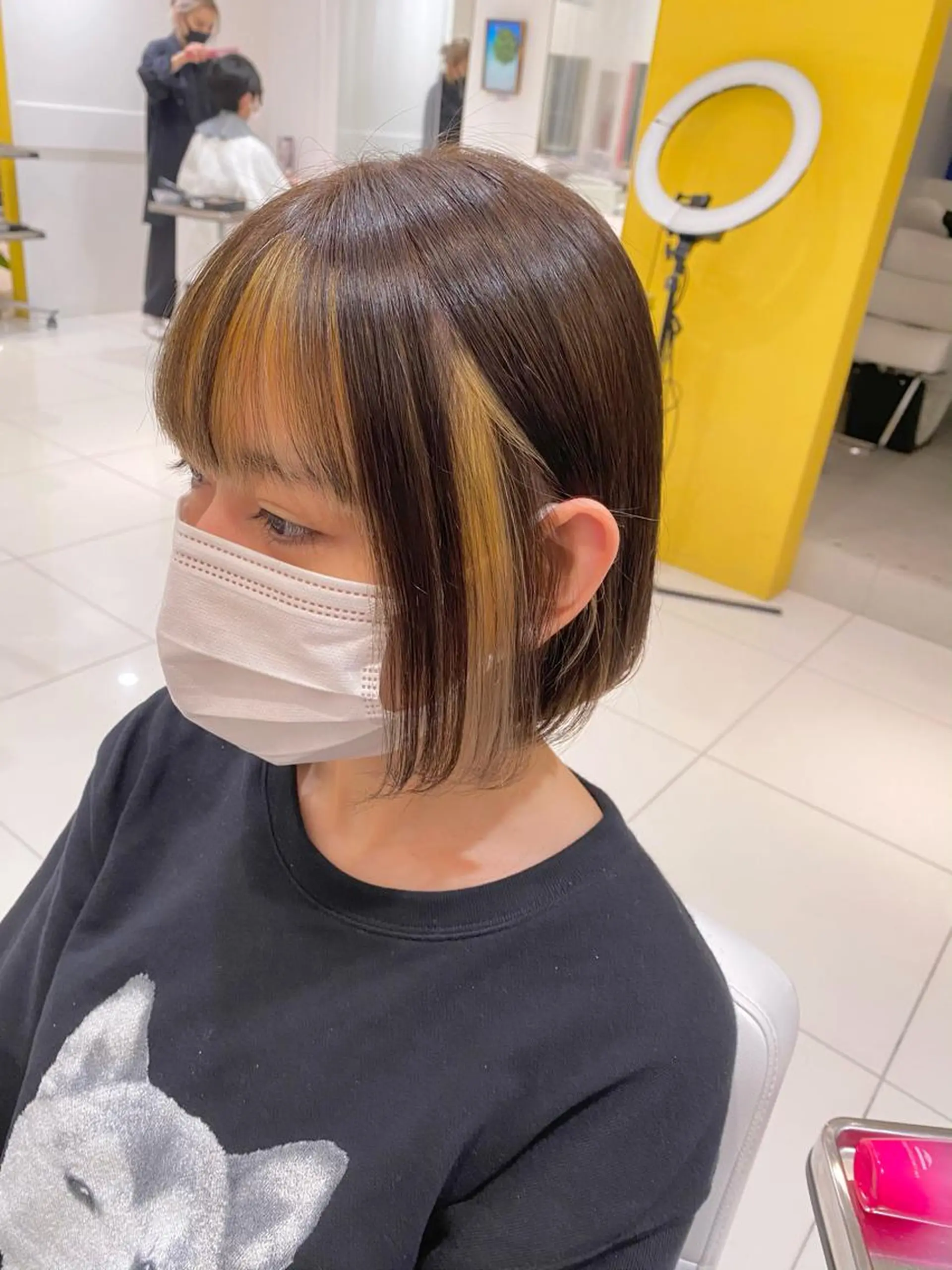 ミディアム カラー ウルフカット ハッシュカット/七海のヘアスタイル