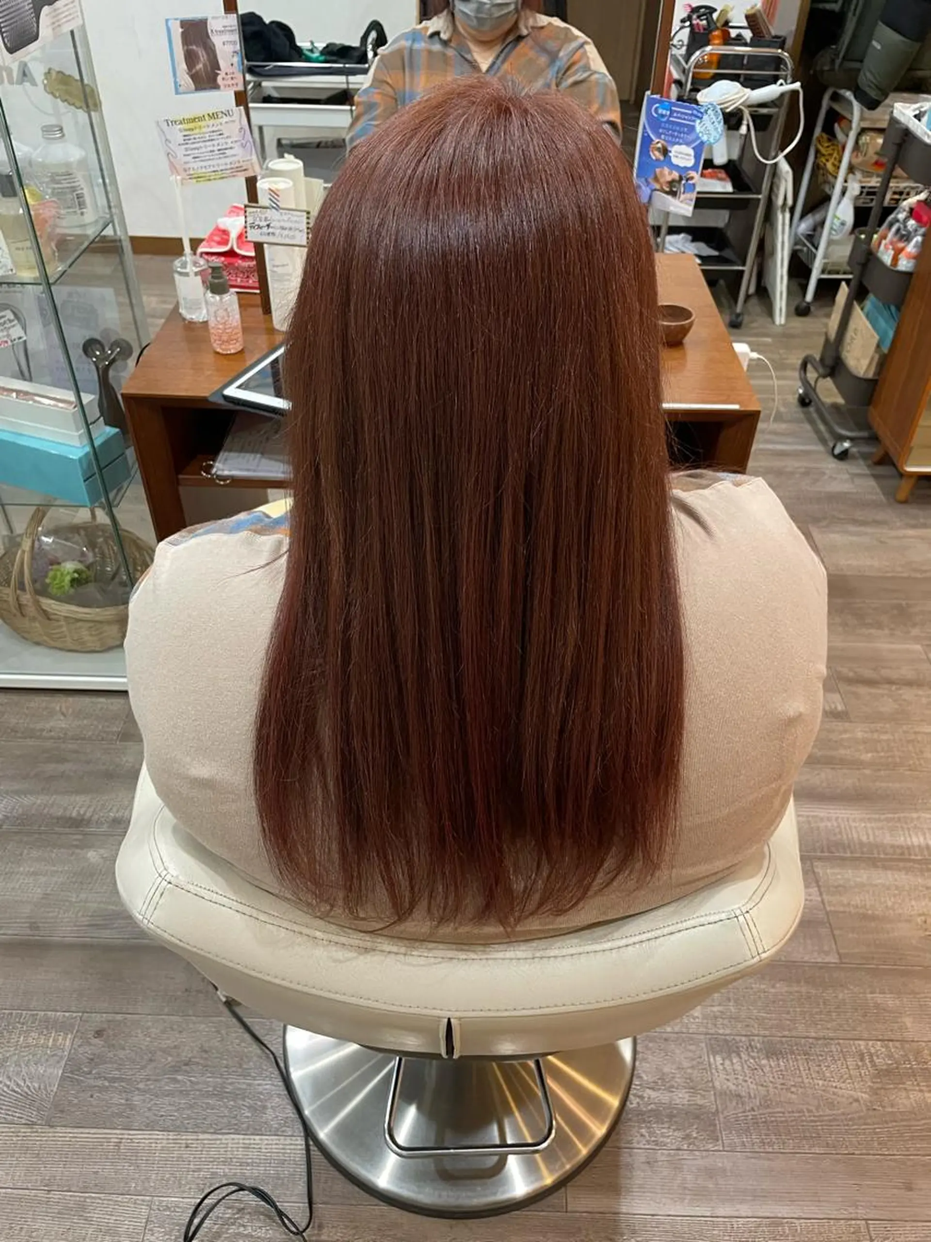ロング カラー ブラウンカラー ピンクカラー ピンクブラウン 山田 梓のヘアスタイル