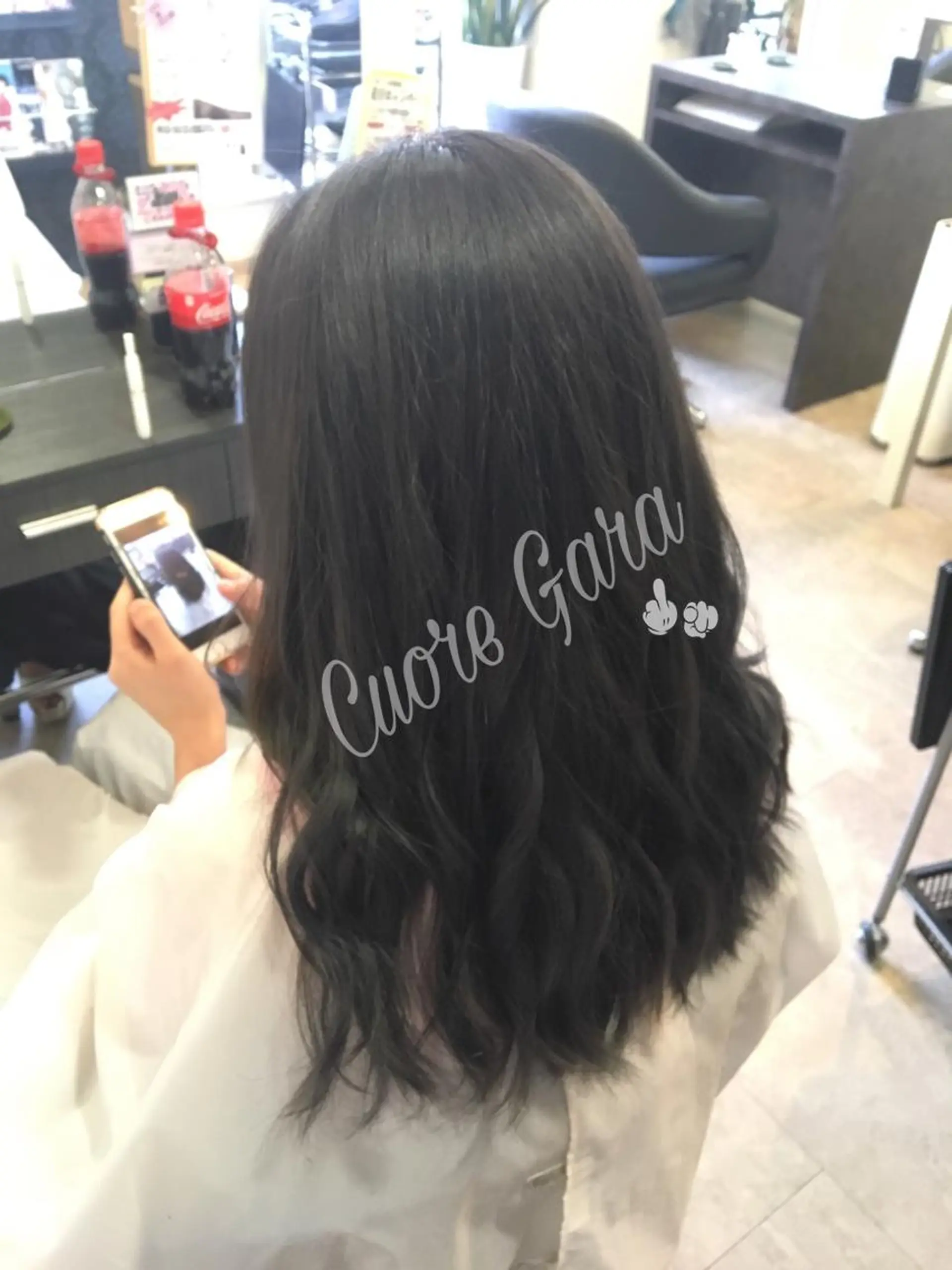 ロング カラー ネイビーカラー 💓シールエクステ ルミエールのヘアスタイル