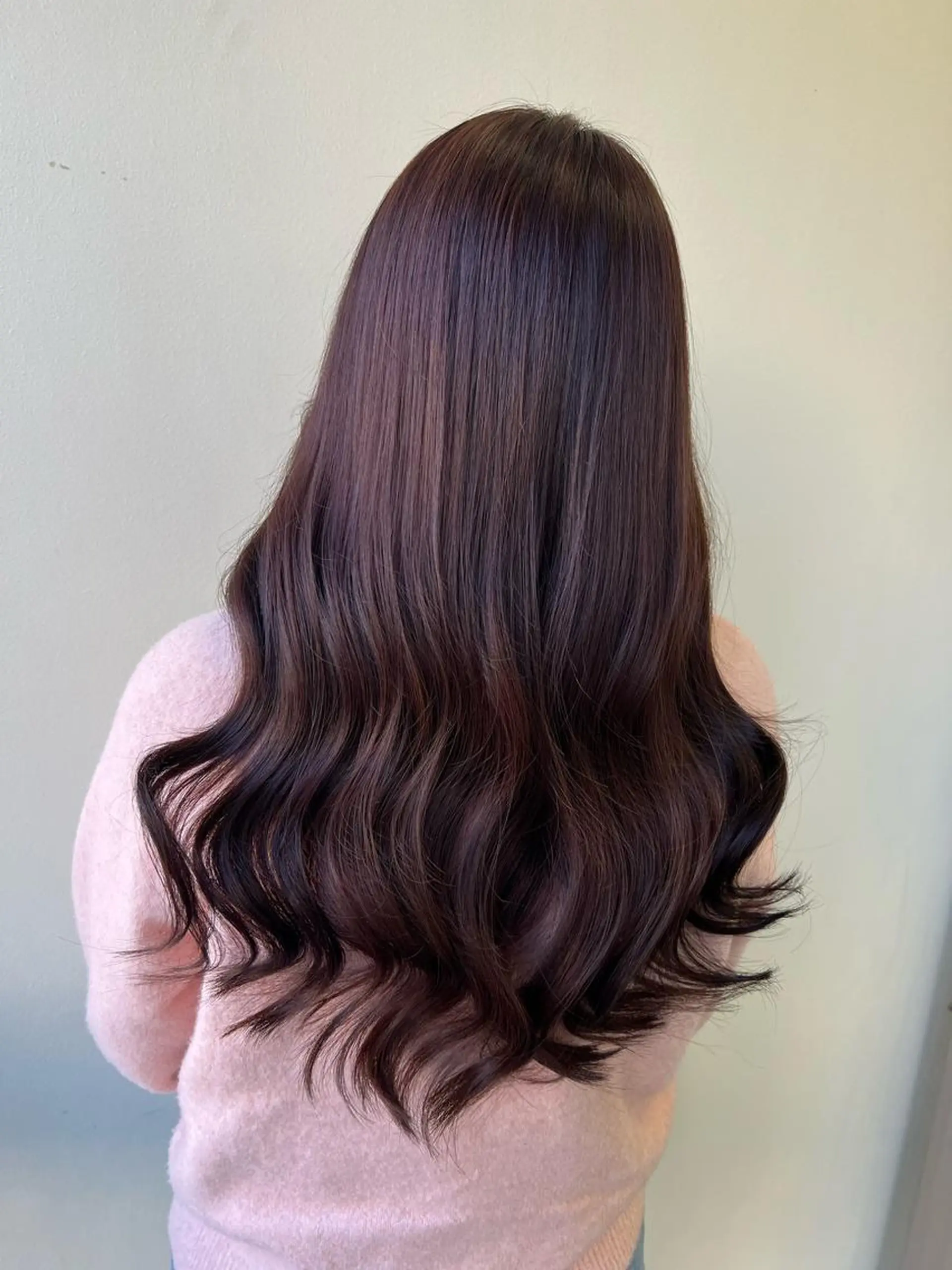 ロング ピンクブラウン カット ヘアカラー トリートメント レイヤーカット 🇰🇷SAYAのヘアスタイル