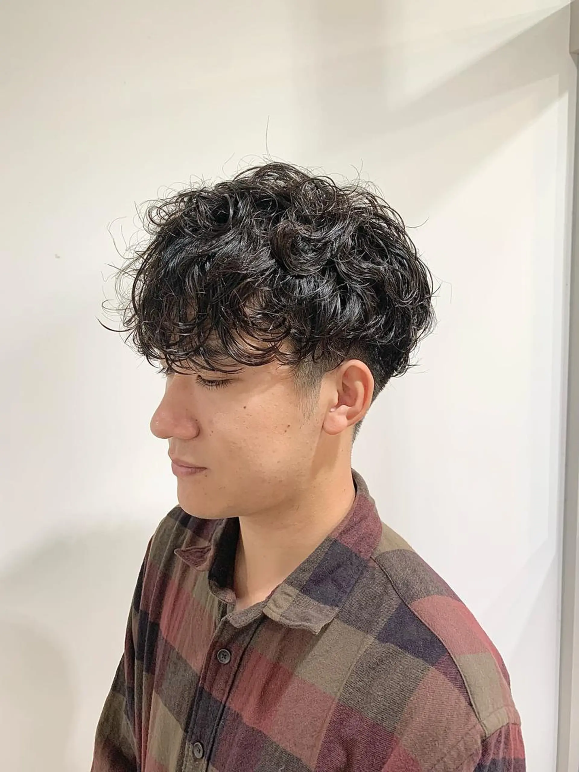 ミディアム パーマ メンズ カット パーマ 竹内 康浩のヘアスタイル