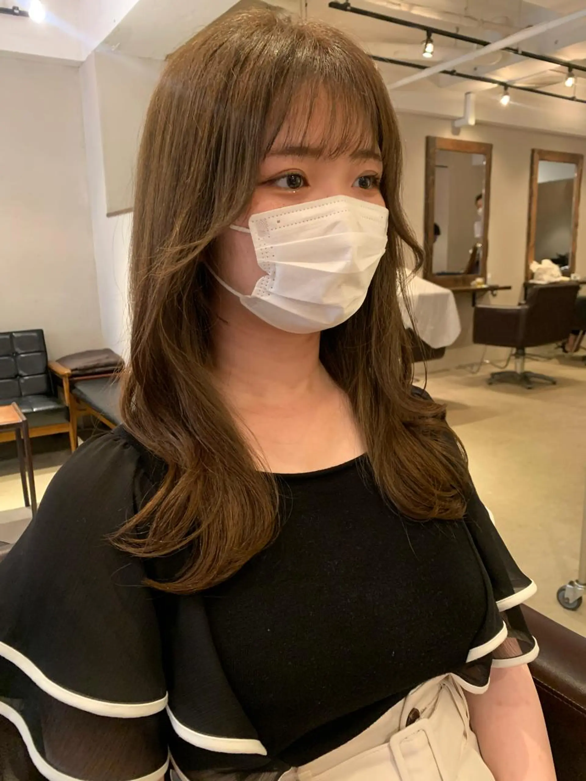 セミロング カラー カット ヘアカラー トリートメント ヘッドスパ 透明感/オリーブ/ グレージュ/YUKAのヘアスタイル