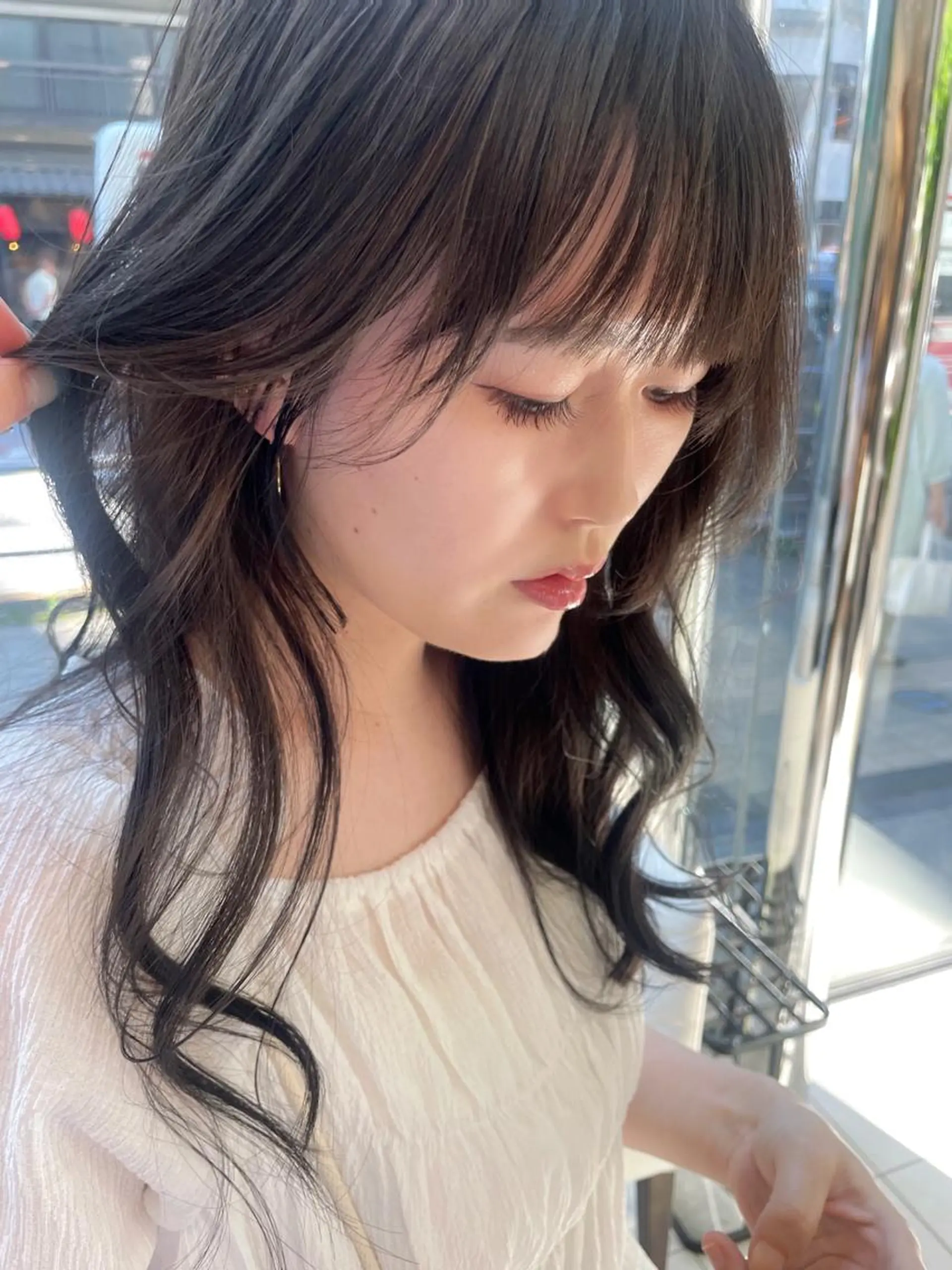 ロング カラー グレージュ BiBi 武田 あやのヘアスタイル