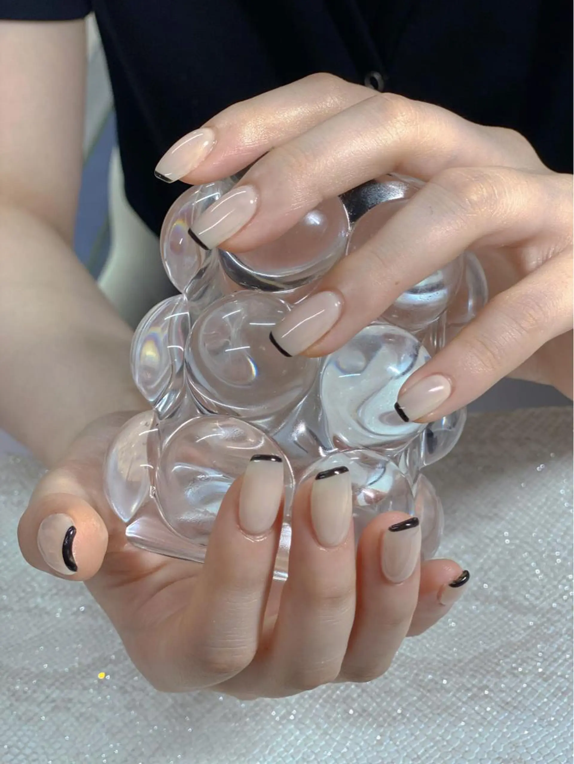 ミディアム 韓国風ヘア めぐみのネイルサロン スタッフ練習のネイルデザイン