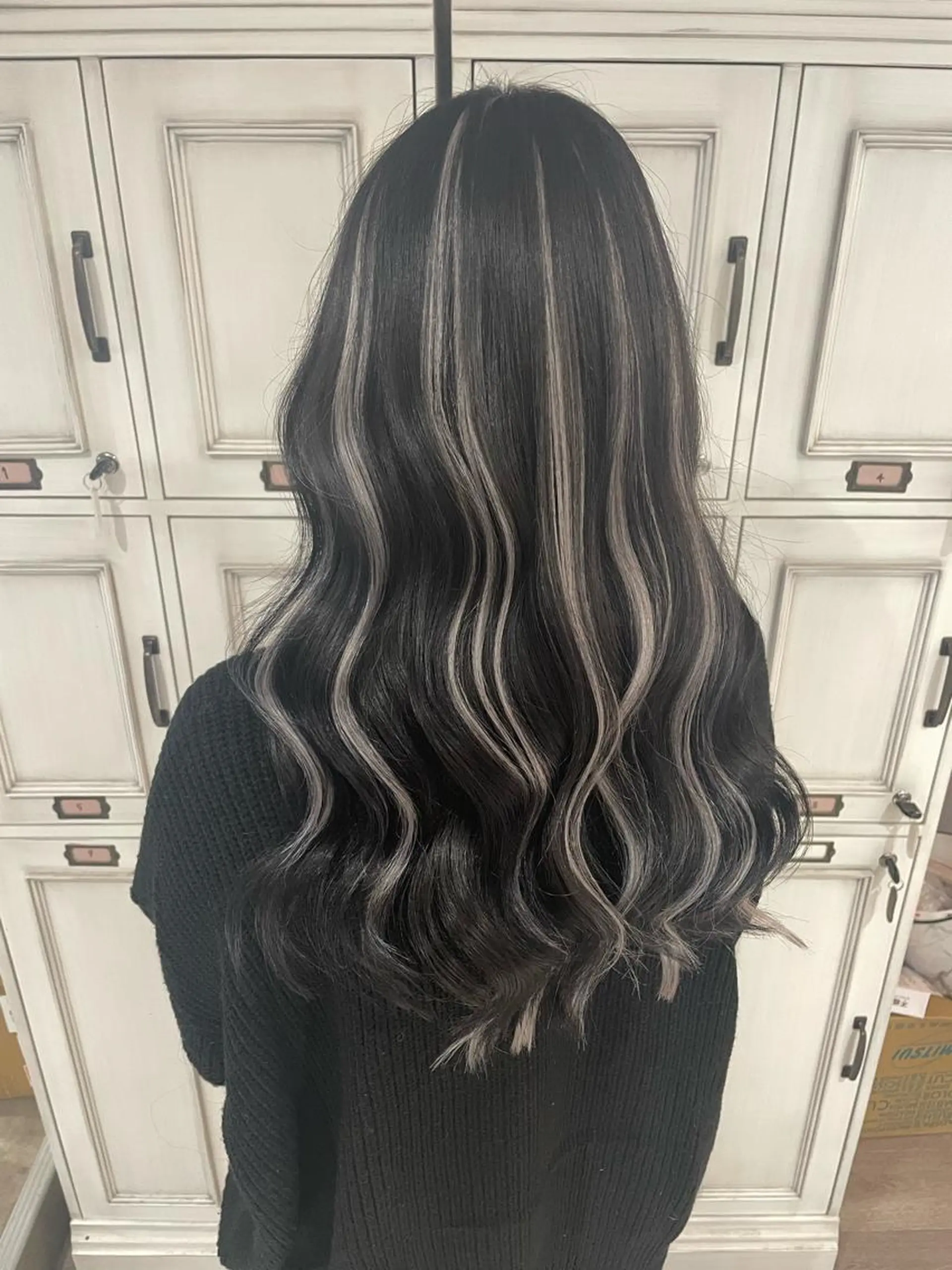 ロング カラー シールエクステ ハイライトカラー エクステ ハイライト エクステ Hair Labo ASH  あみん♡のヘアスタイル