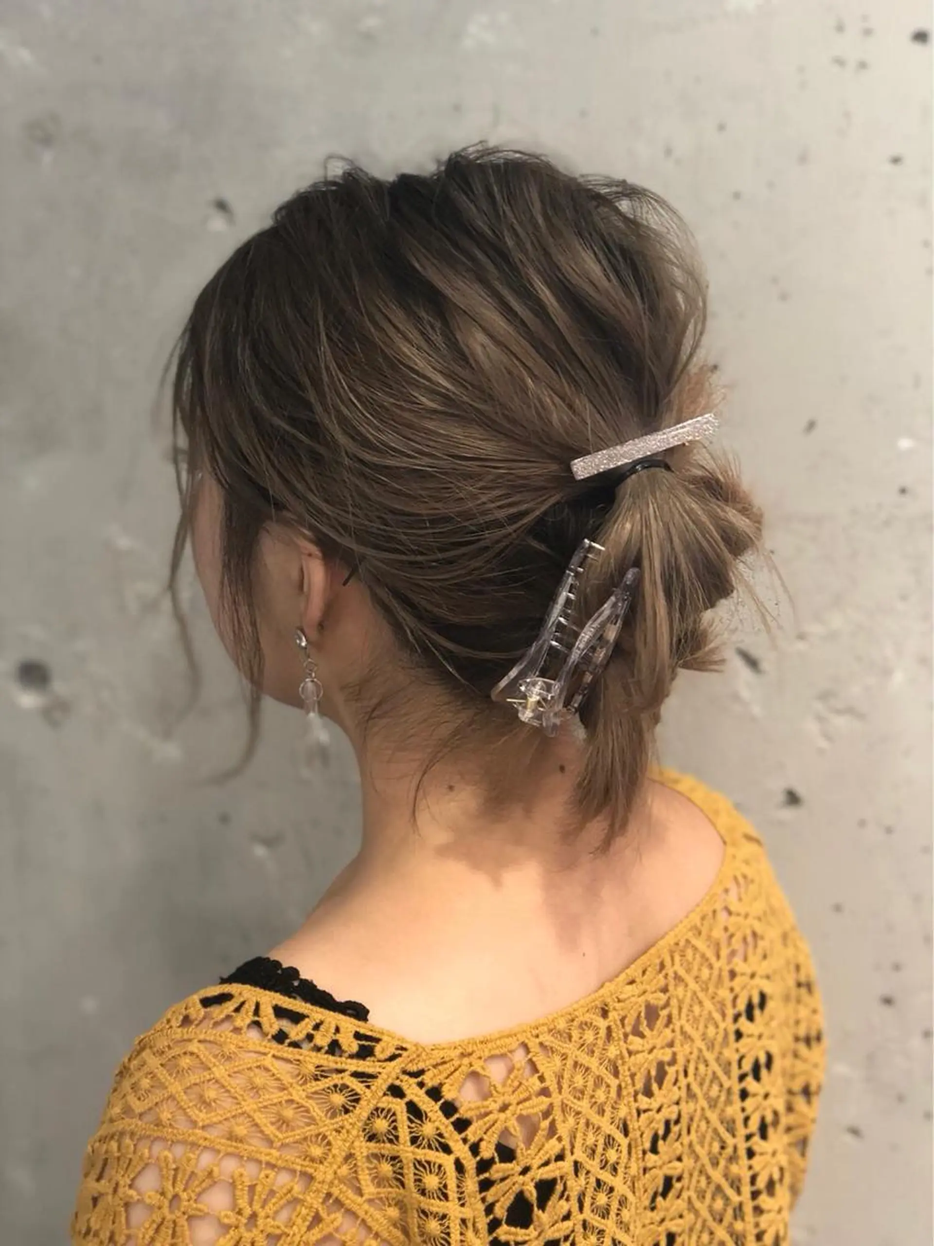 ミディアム カラー ヘアアレンジ ヘアカラー トリートメント 稲田 結衣夏のヘアスタイル