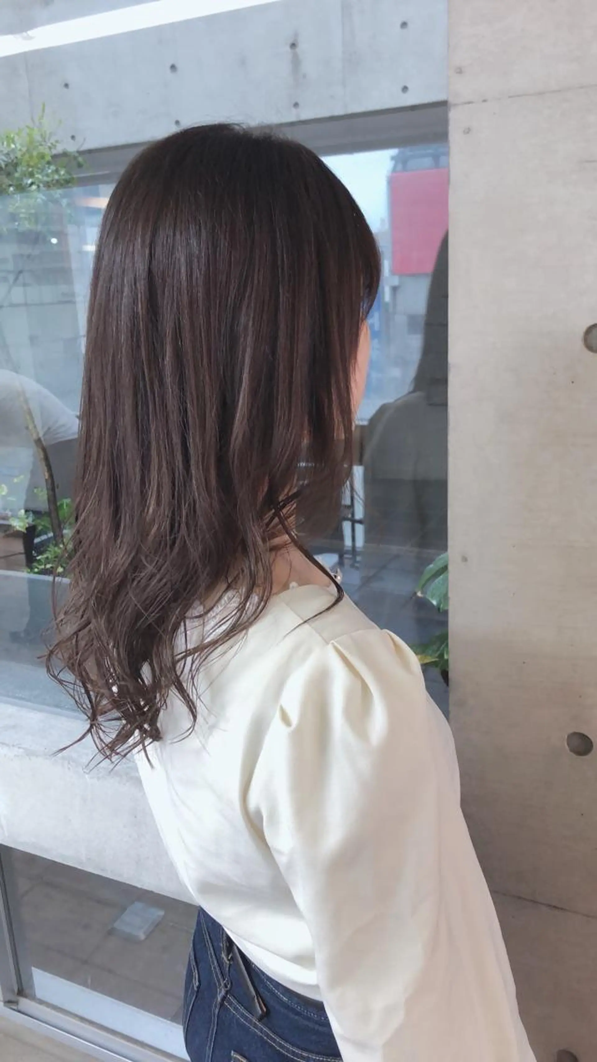 セミロング カラー ブリーチ 透明感カラー 縮毛矯正 nagisa /縮毛矯正のヘアスタイル