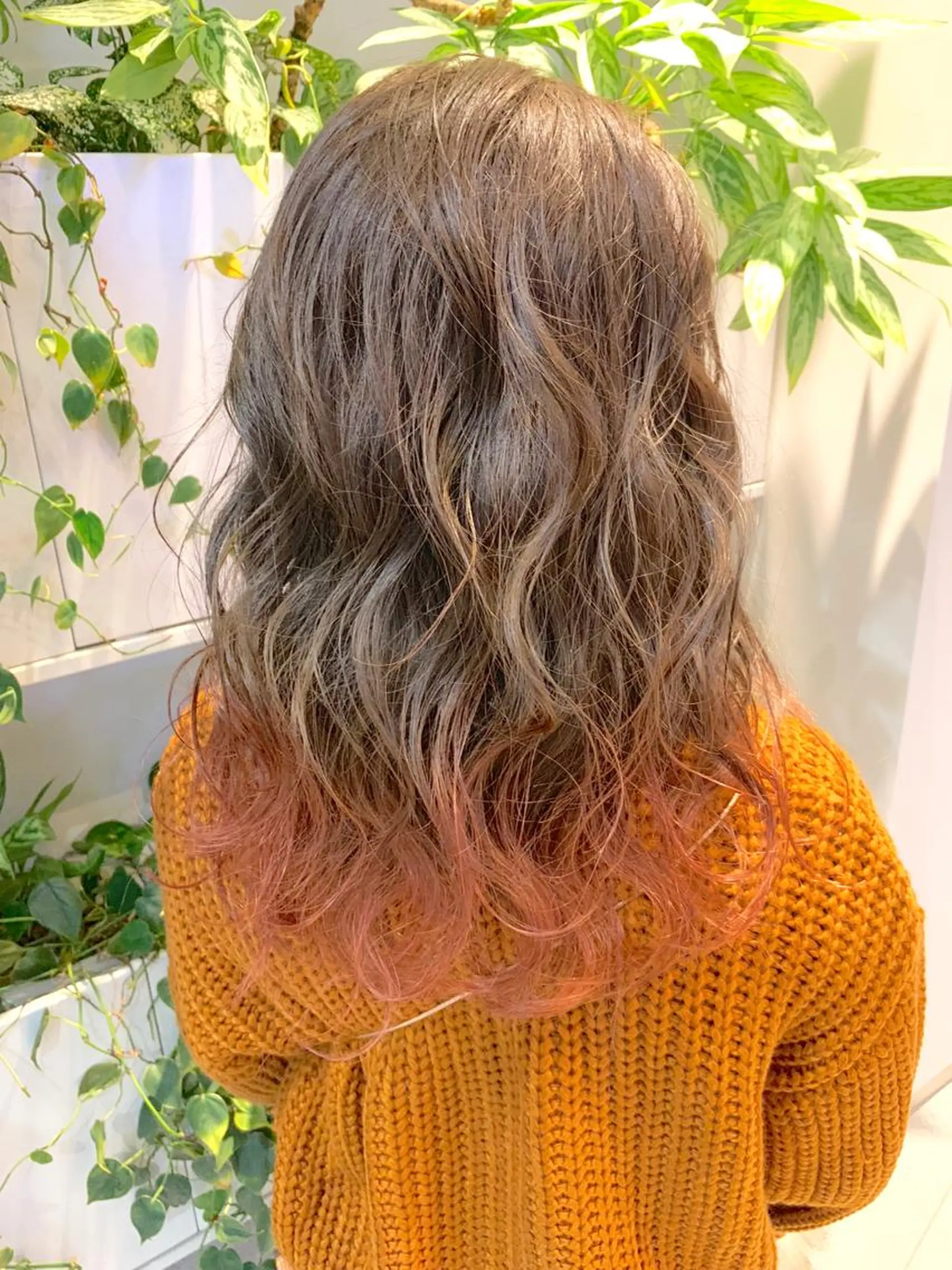 ミディアム カラー ヘアアレンジ オレンジ ヘアカラー 東北No.1完全個室 💐梶谷社長のヘアスタイル