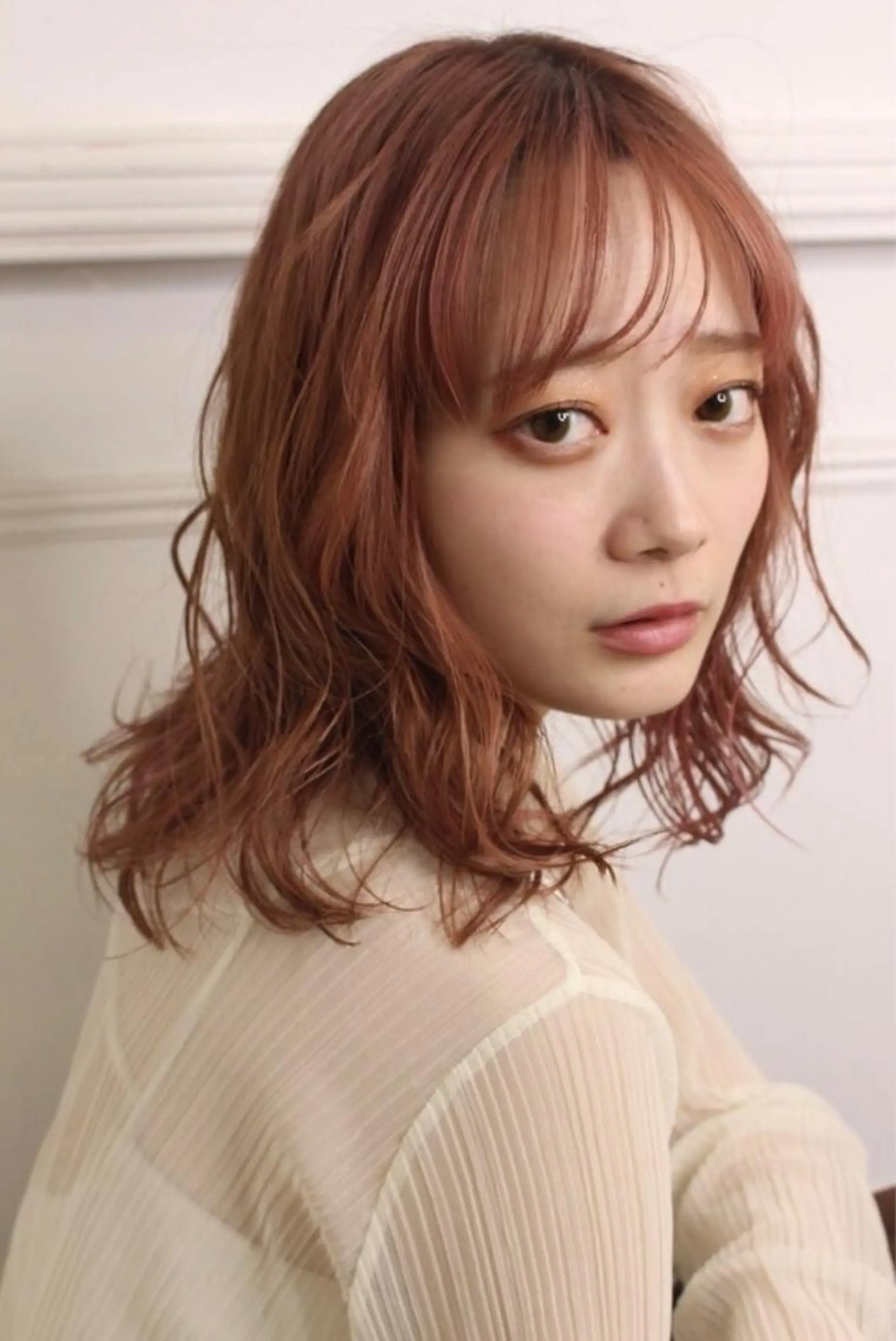 セミロング カラー パーマ ヘアアレンジ リルウヘアー 天王寺のヘアスタイル