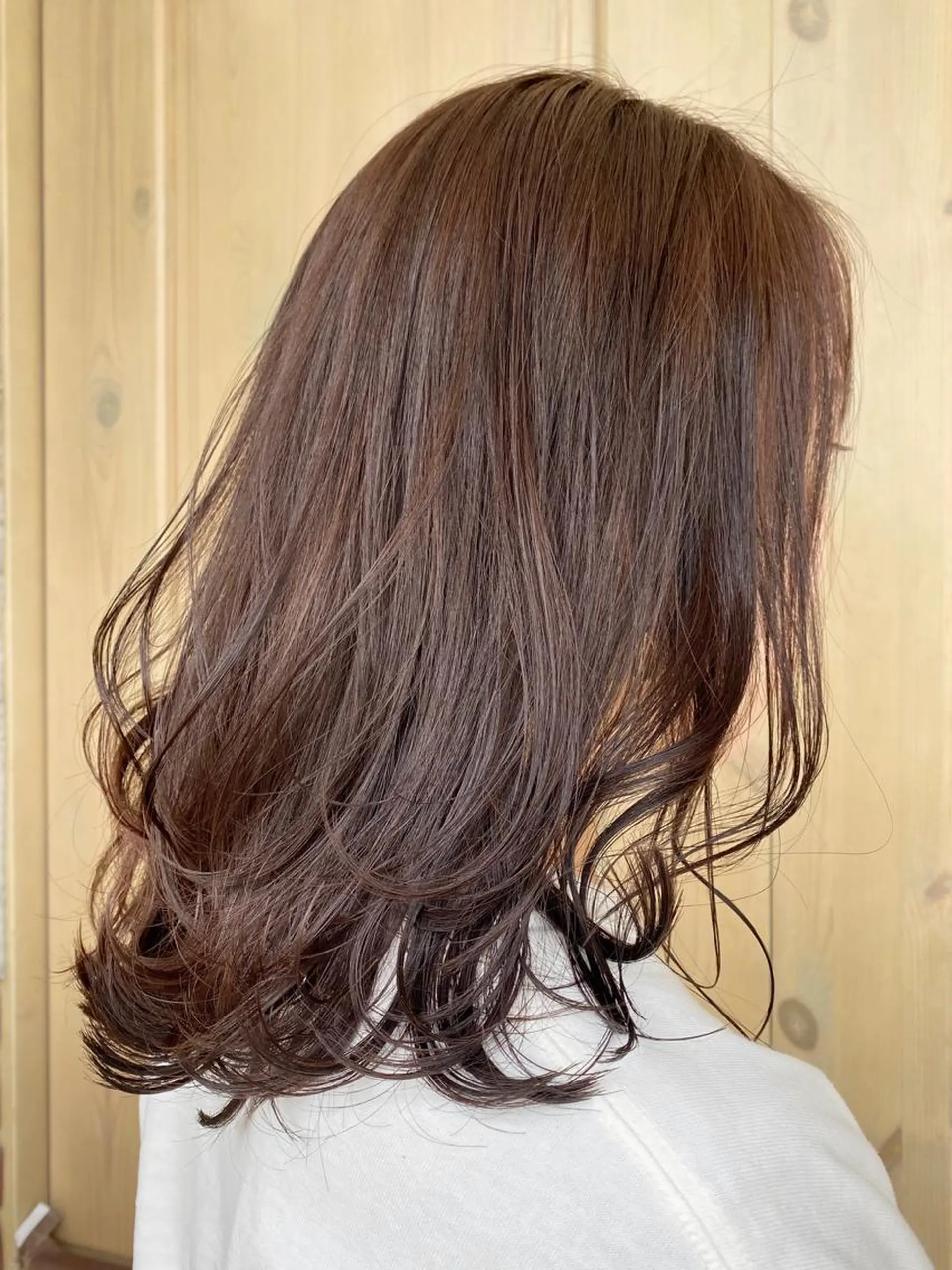 セミロング カラー ブラウンカラー ローズカラー ローズブラウン カット ヘアカラー レイヤーカット/ 根本瑠実のヘアスタイル