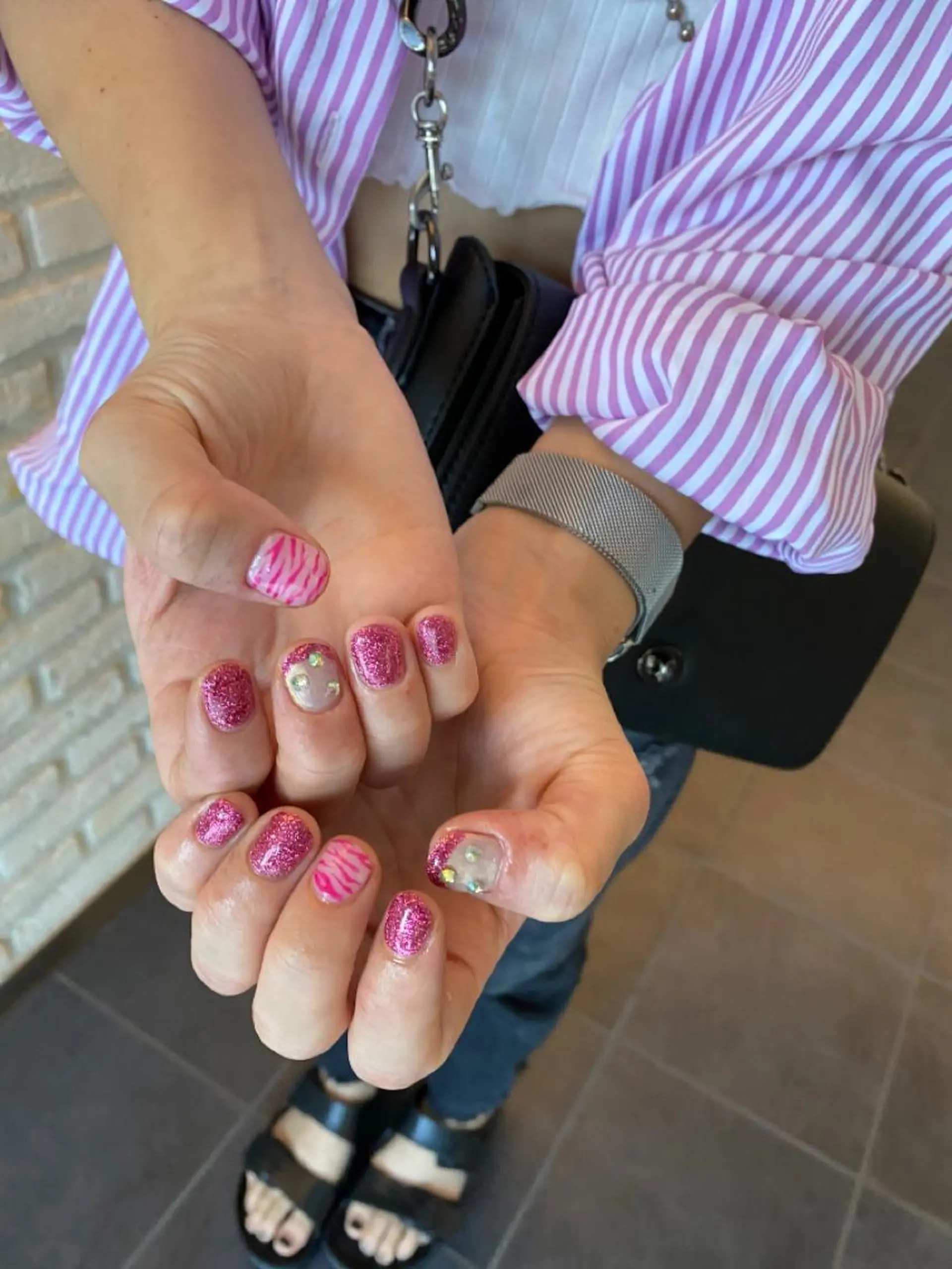 ネイル アニマル柄 アートネイル クリアネイル 入学式 長さ出し Lililas サロン&スクールのネイルデザイン