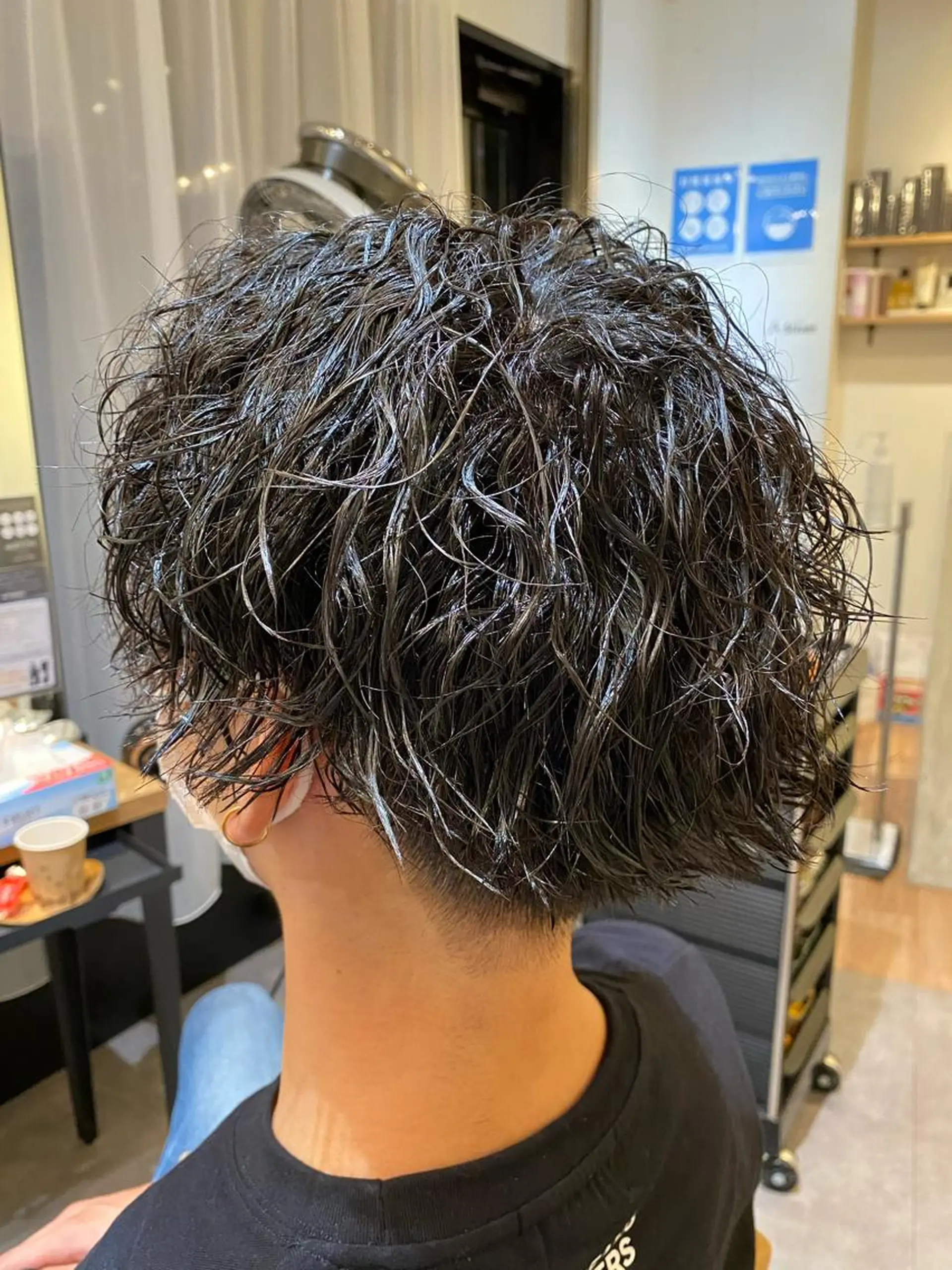 パーマ メンズ カット パーマ 恵谷 洸のヘアスタイル