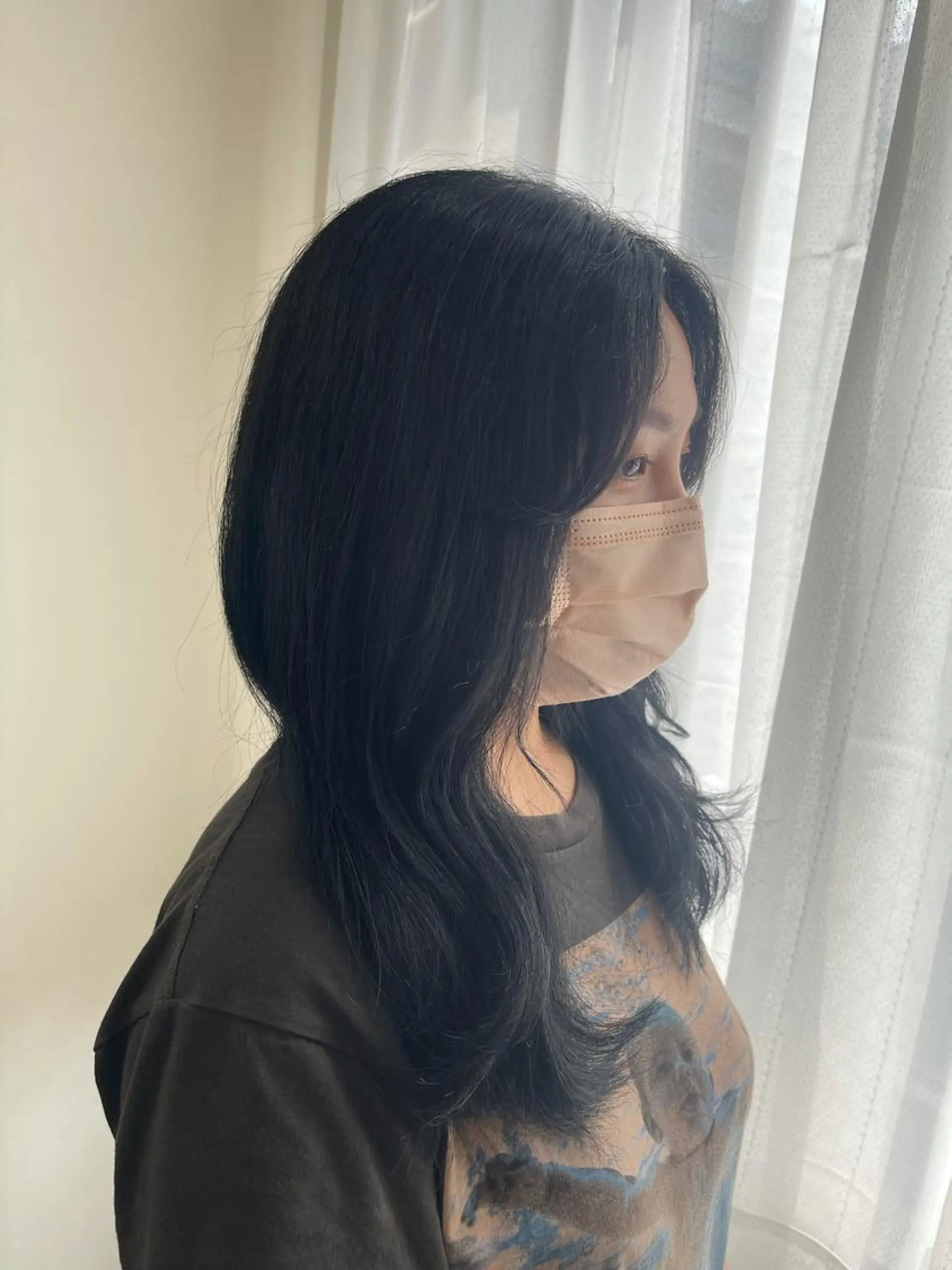 ロング カラー 黒髪 ブルーカラー ブルーブラック ヨシンモリ 韓国風ヘア 🫧chinatsu 🫧のヘアスタイル