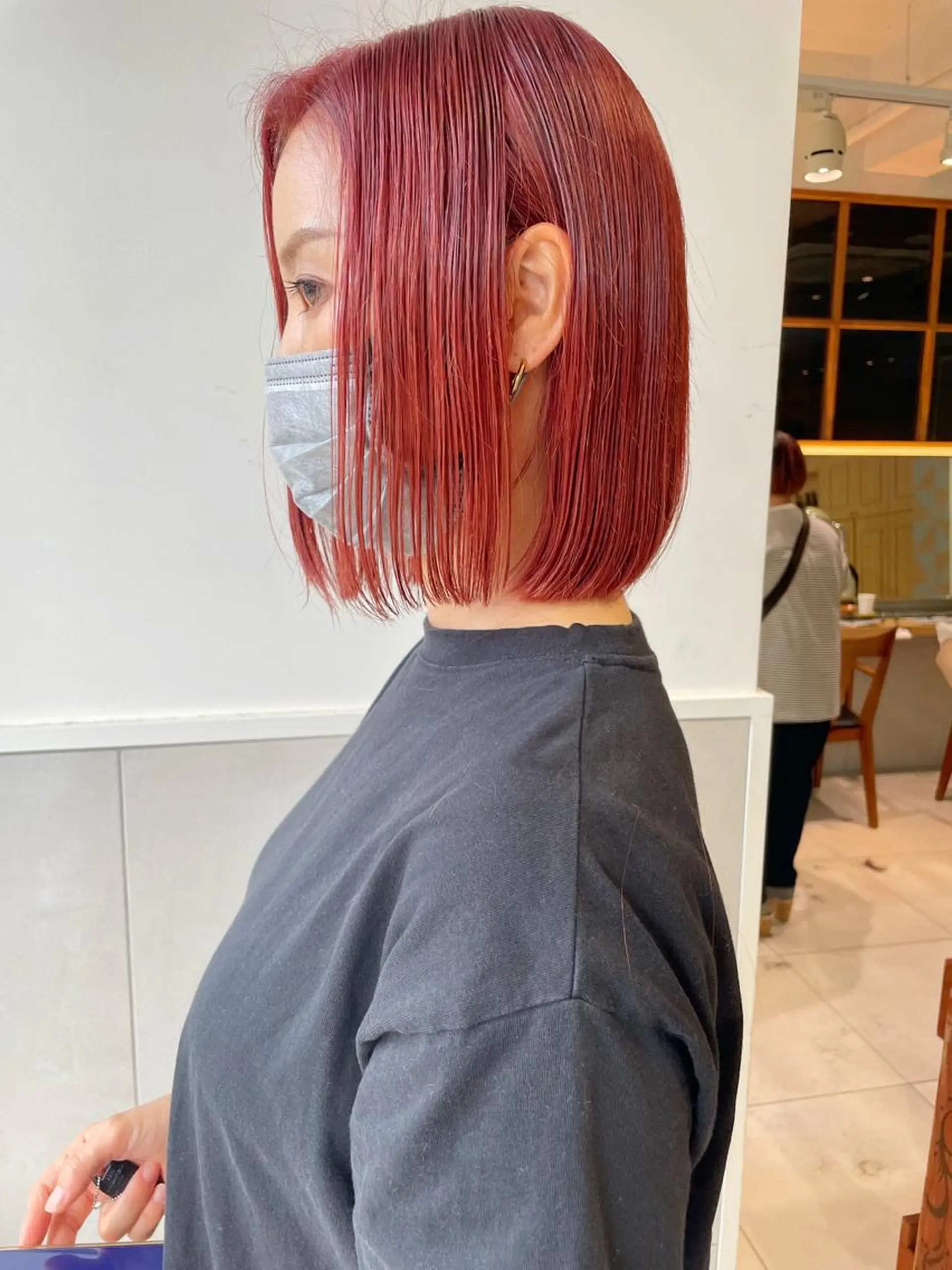 ショート カラー オレンジ オレンジピンク ピンクカラー カット ヘアカラー 齋藤 咲のヘアスタイル