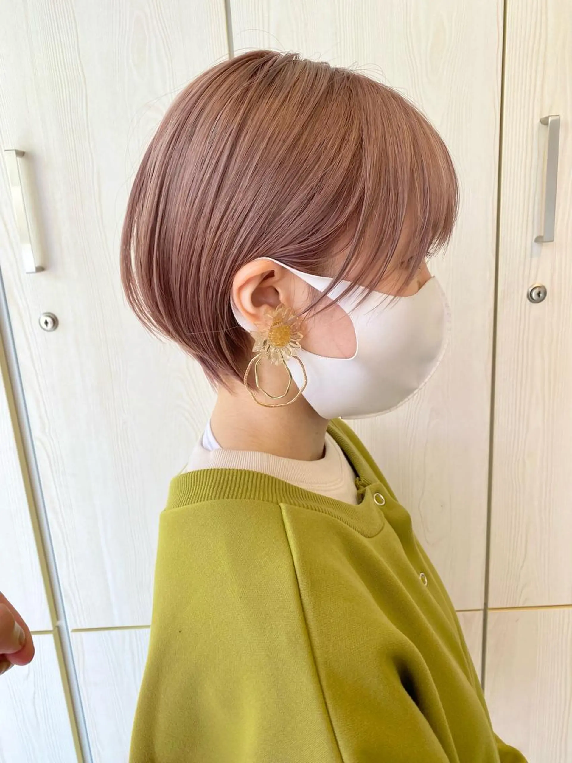 ショート カラー ベージュカラー ピンクカラー ピンクベージュ ヘアカラー トリートメント ハイトーン×似合わせ 🌱中川慎之介のヘアスタイル