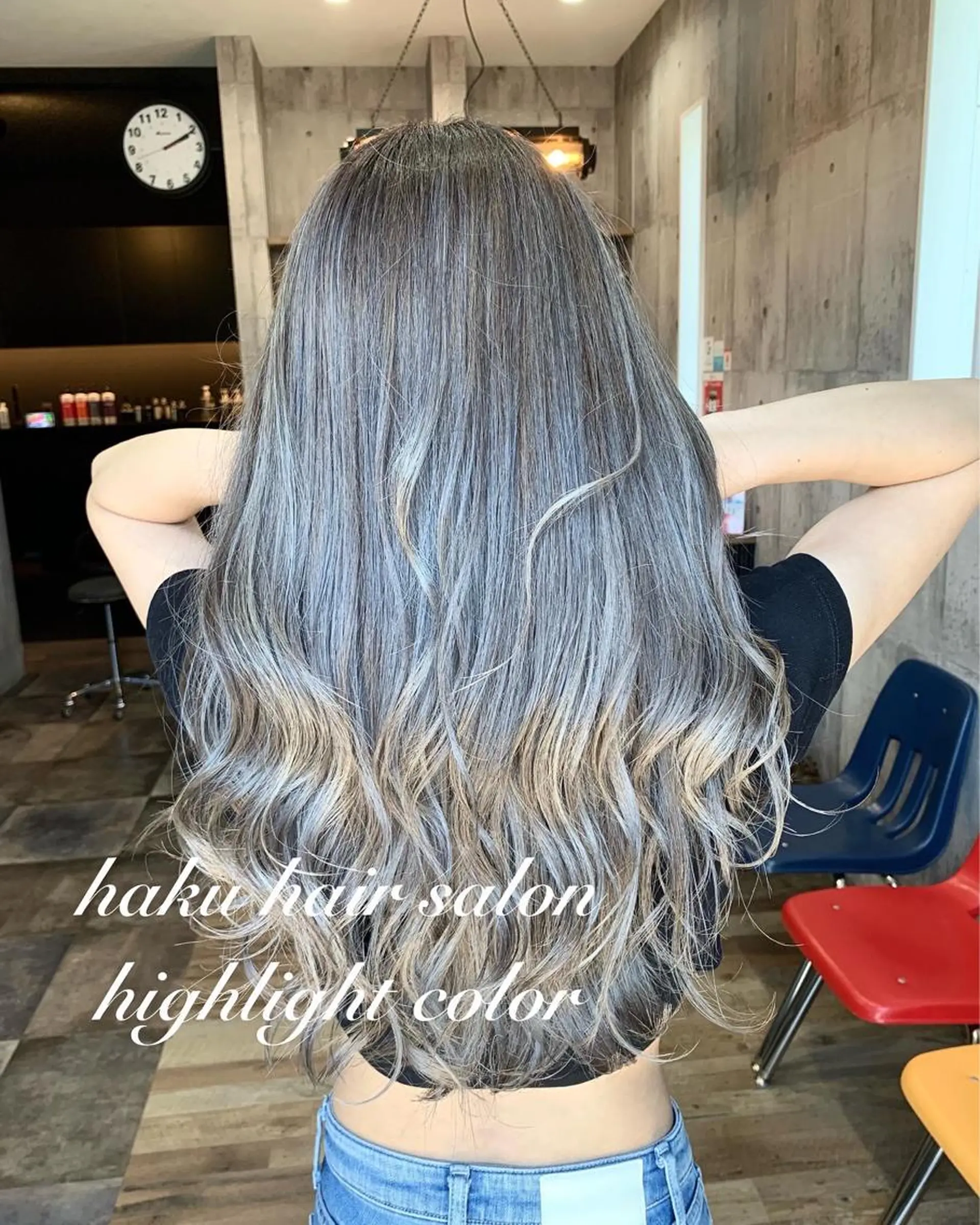 ロング ハイライト ヘアカラー トリートメント yoshihara yuukiのヘアスタイル