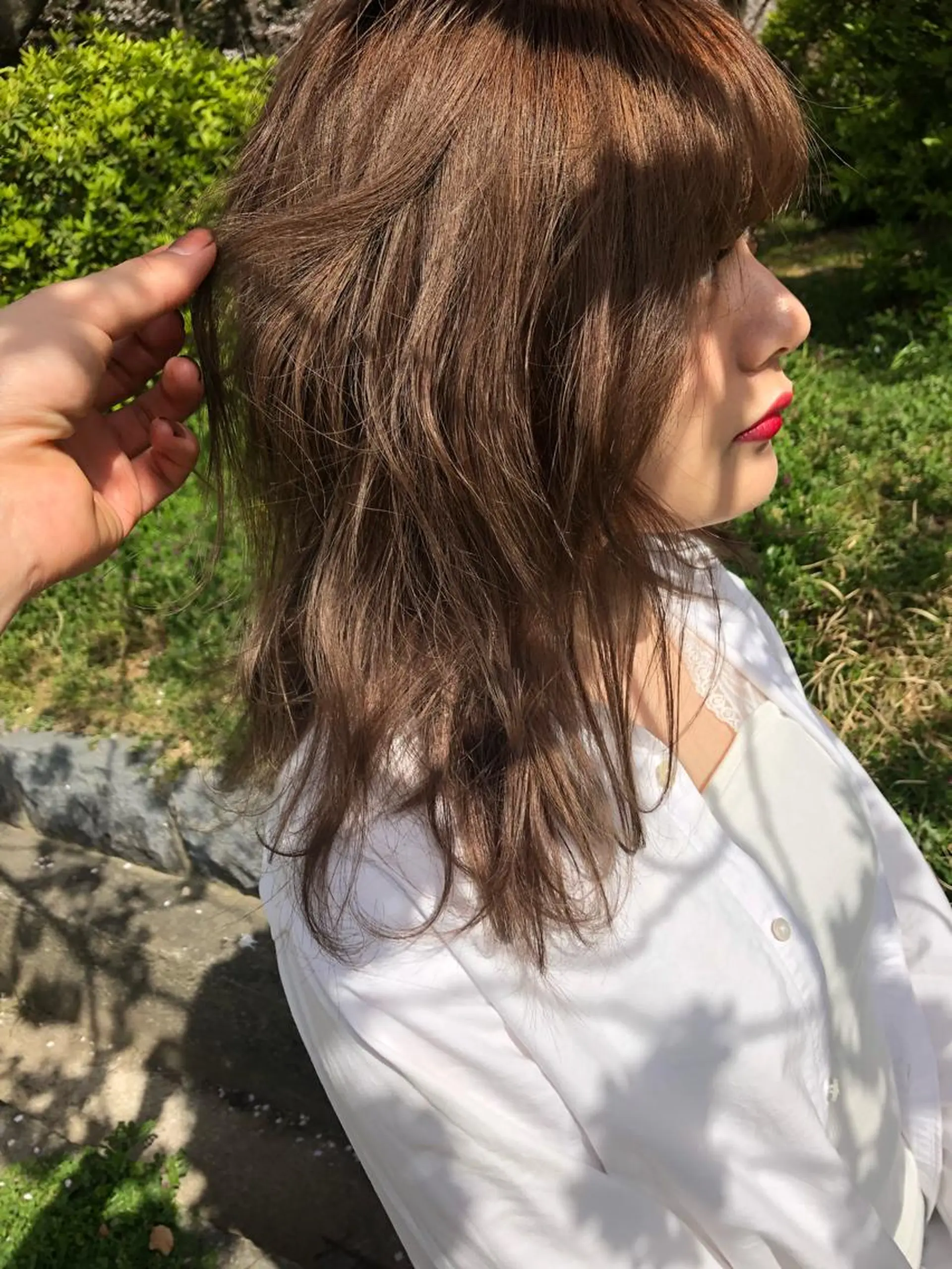 セミロング カラー ベージュカラー ブリーチ ケアブリーチ Pia ツボイ ケイタのヘアスタイル