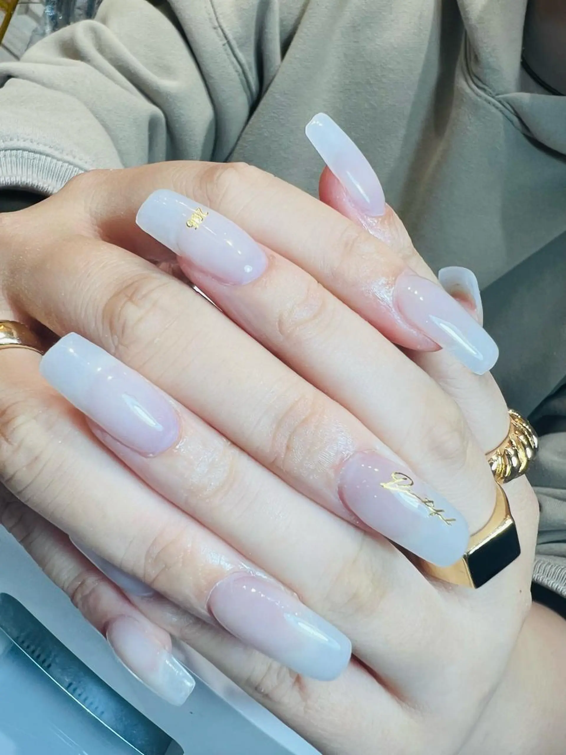 ネイル ワンカラーネイル スカルプネイル シンプルネイル bijou nails　蓮のネイルデザイン