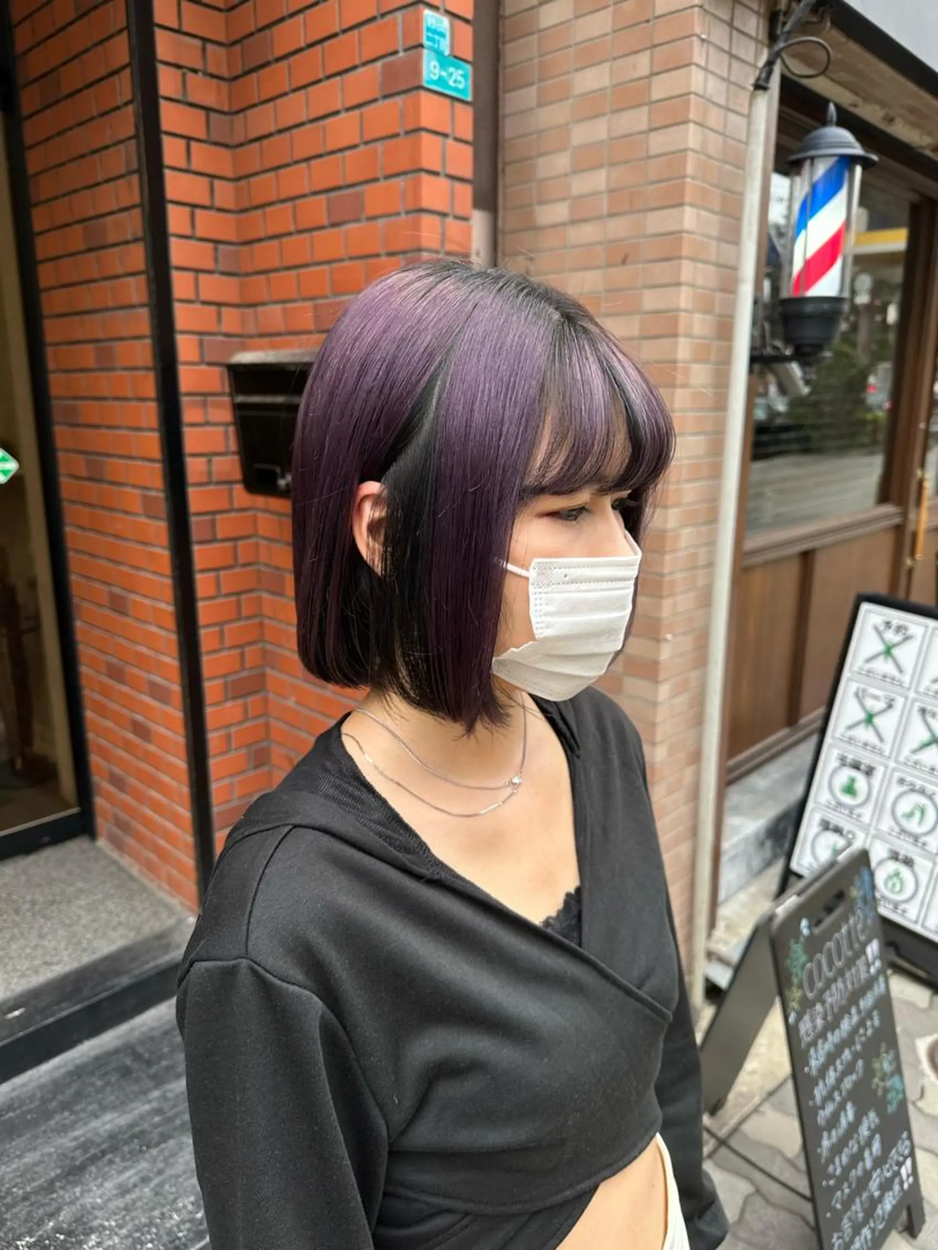 ミディアム カラー ラベンダーカラー 艶髪レイヤー上田 紗也🇰🇷💗のヘアスタイル