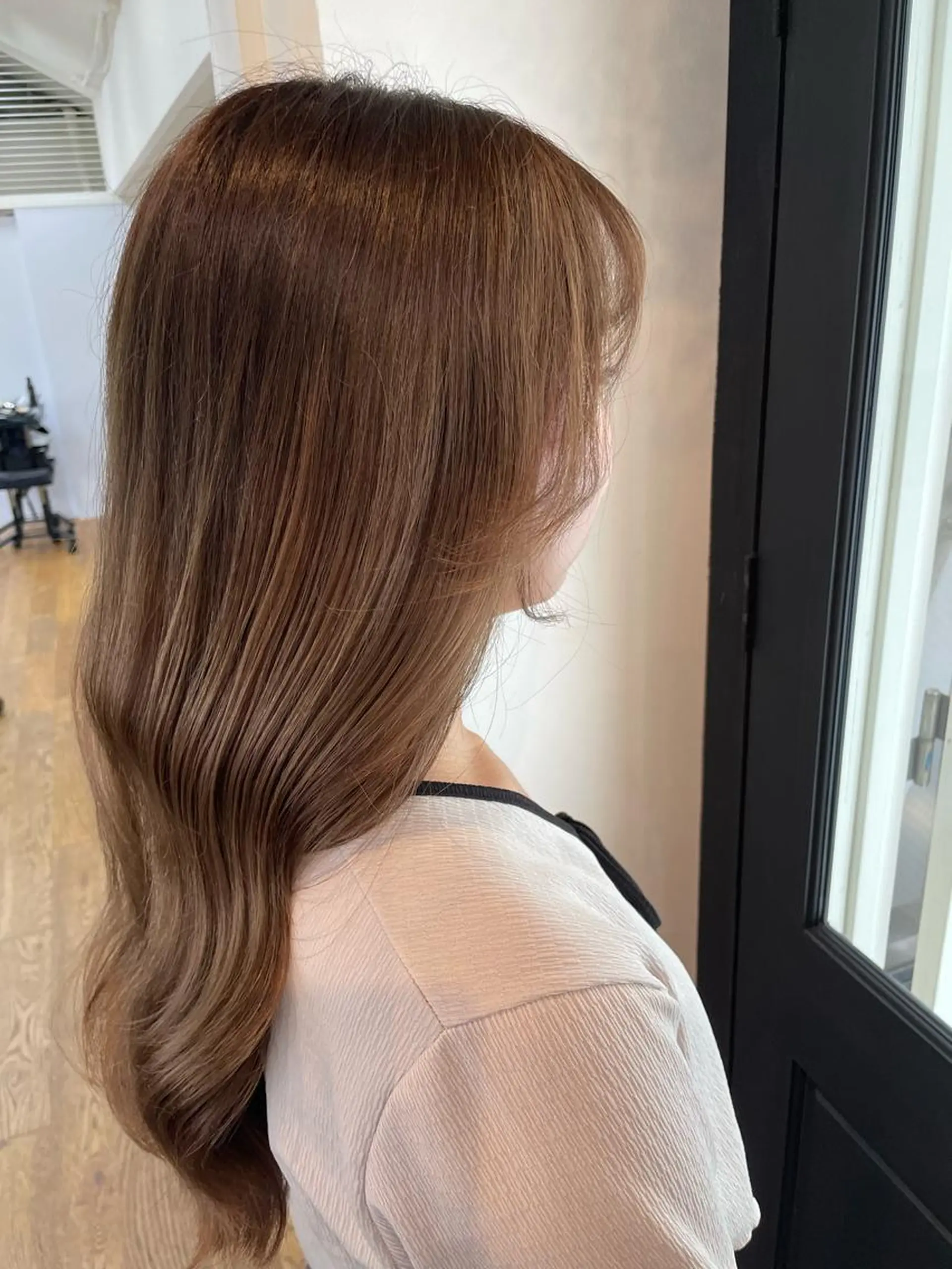 カラー ベージュカラー ブラウンカラー ブラウンベージュ yu-kaハッシュ カット/韓国レイヤーのヘアスタイル