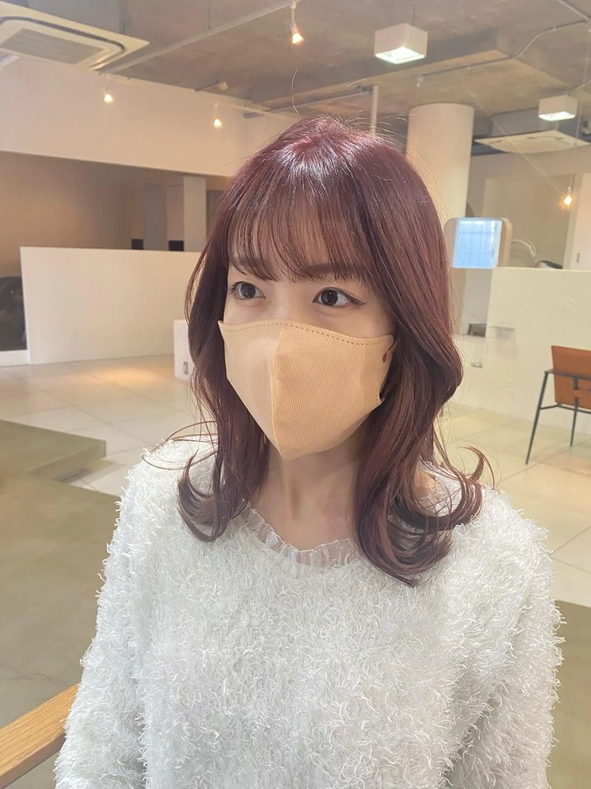 セミロング 韓国風ヘア I nagiのヘアスタイル