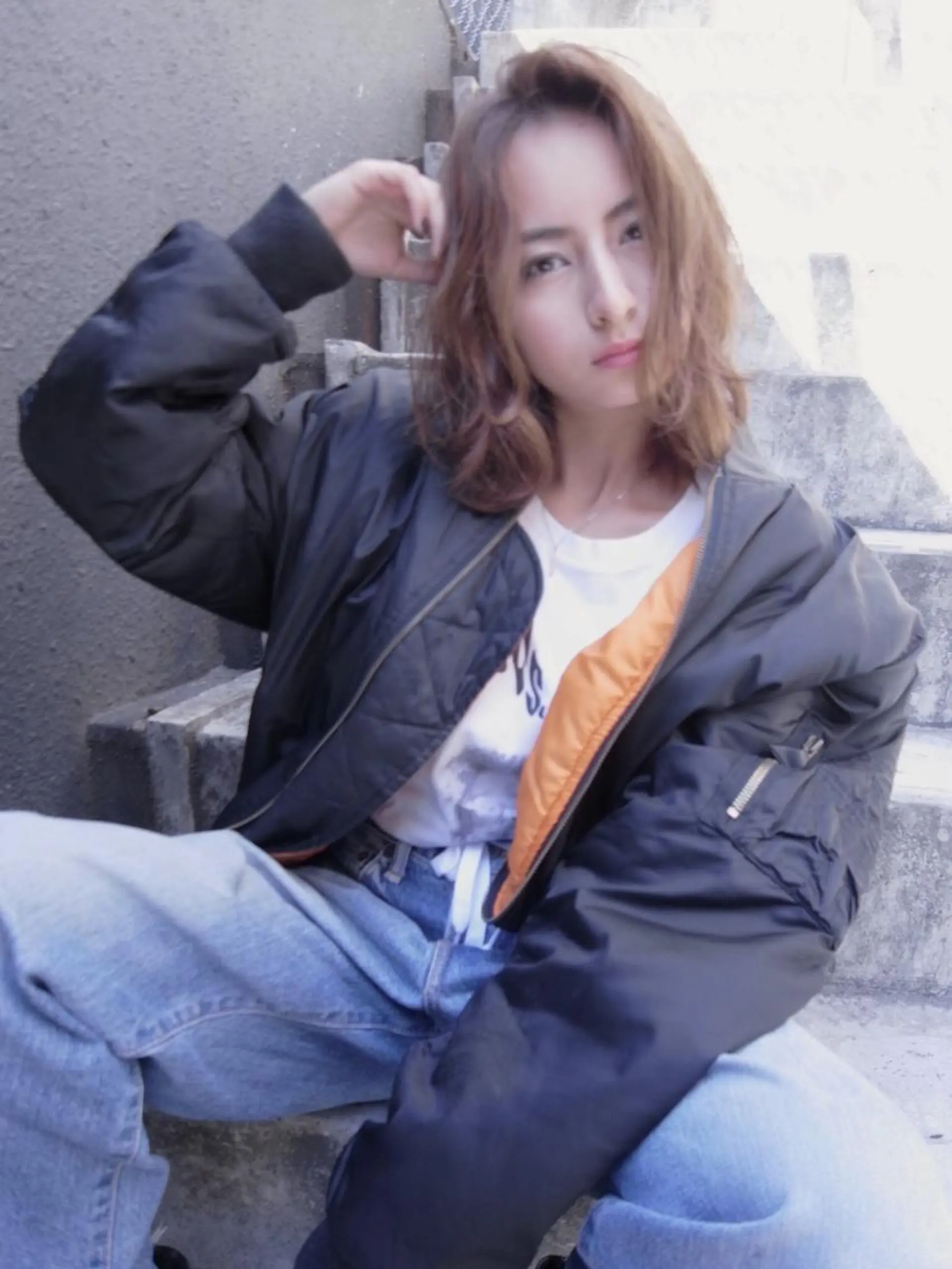 ミディアム カラー 北條 優輝のヘアスタイル