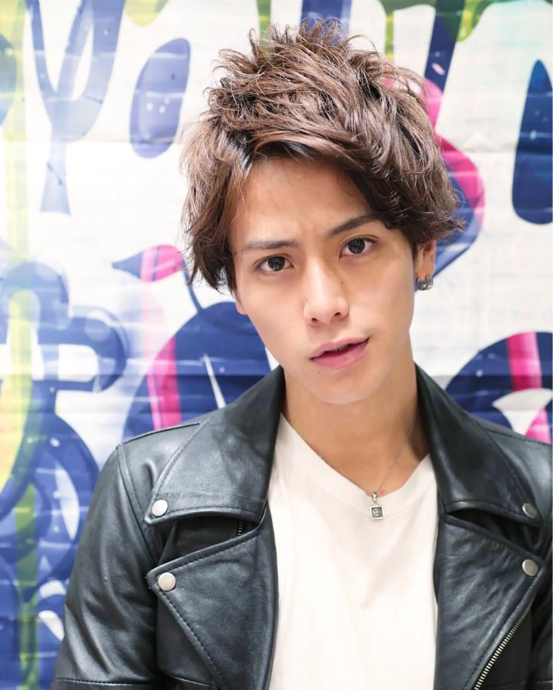 ショート カラー パーマ メンズ Soleria 田中慎一のヘアスタイル