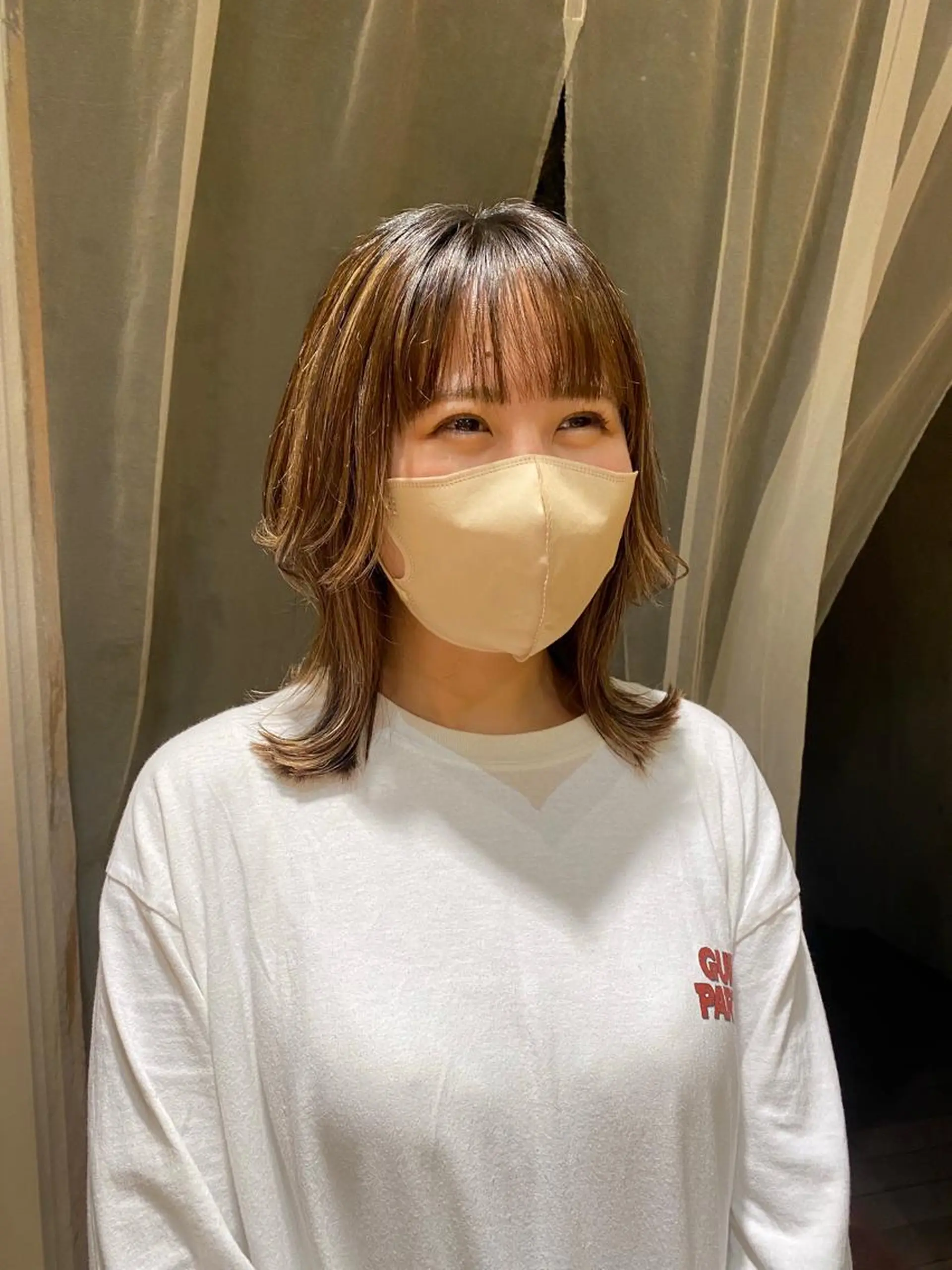 ミディアム レイヤーカット 大人可愛い♡コテ巻き パーマ🌼杉田 萌恵のヘアスタイル