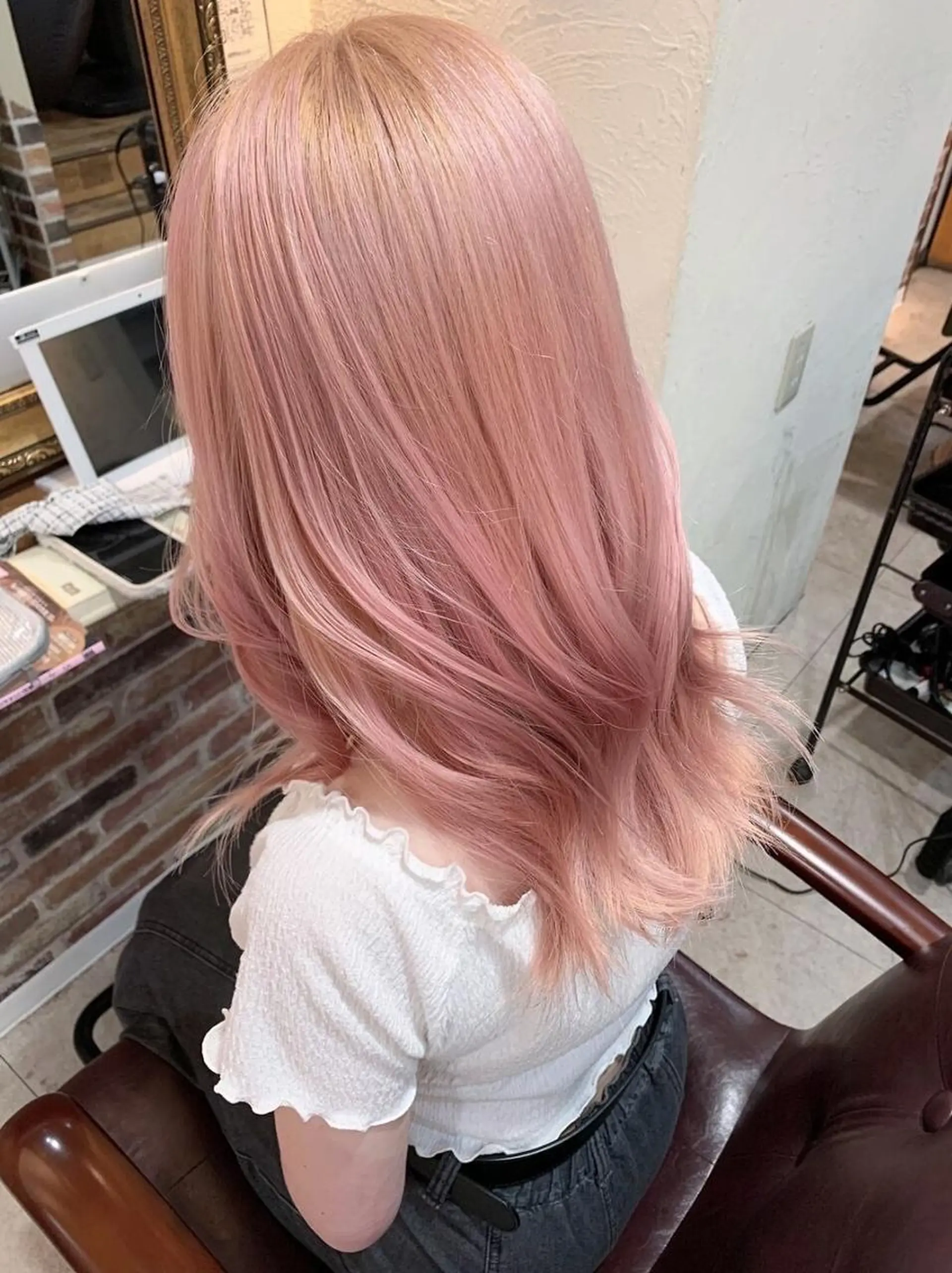 ロング ハイライト 髪質改善 韓国風ヘア レイヤーカット 小顔カット TIGRE for hairのヘアスタイル