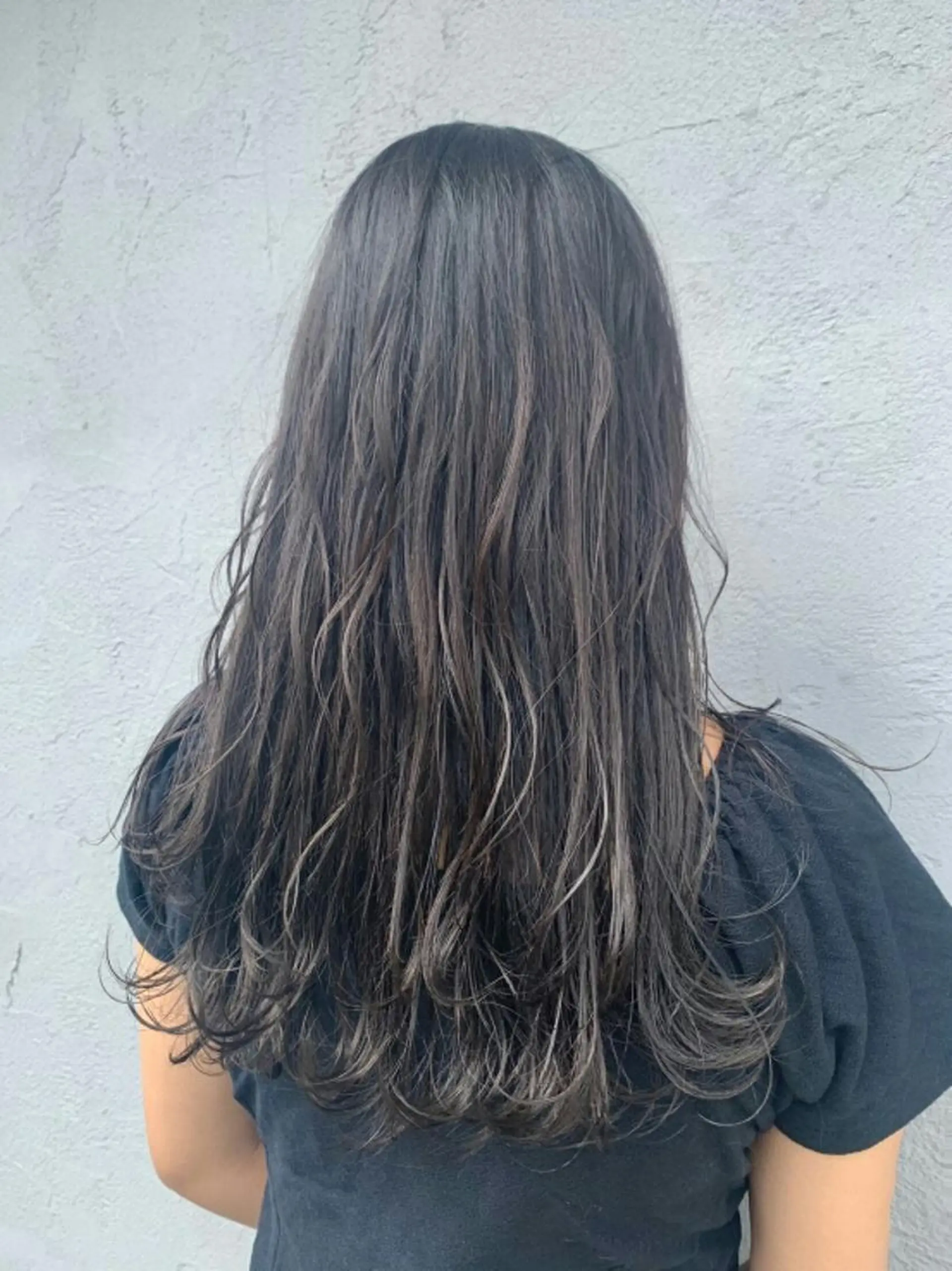 ロング カラー アッシュ グラデーションカラー ブリーチなしWカラー /酸性ストレート河本のヘアスタイル