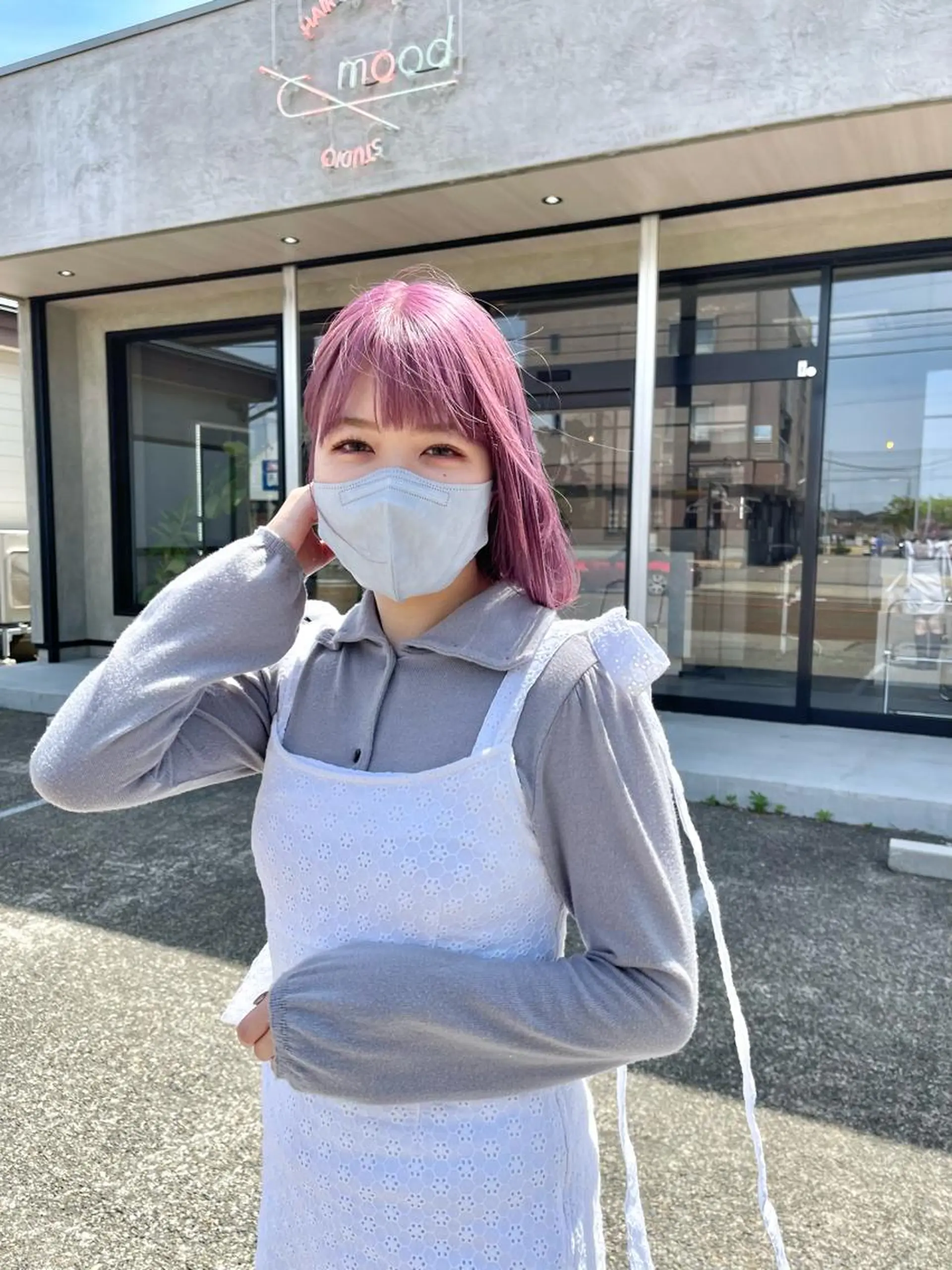 ミディアム カラー カット ヘアカラー トリートメント 一ノ瀬 暁のヘアスタイル