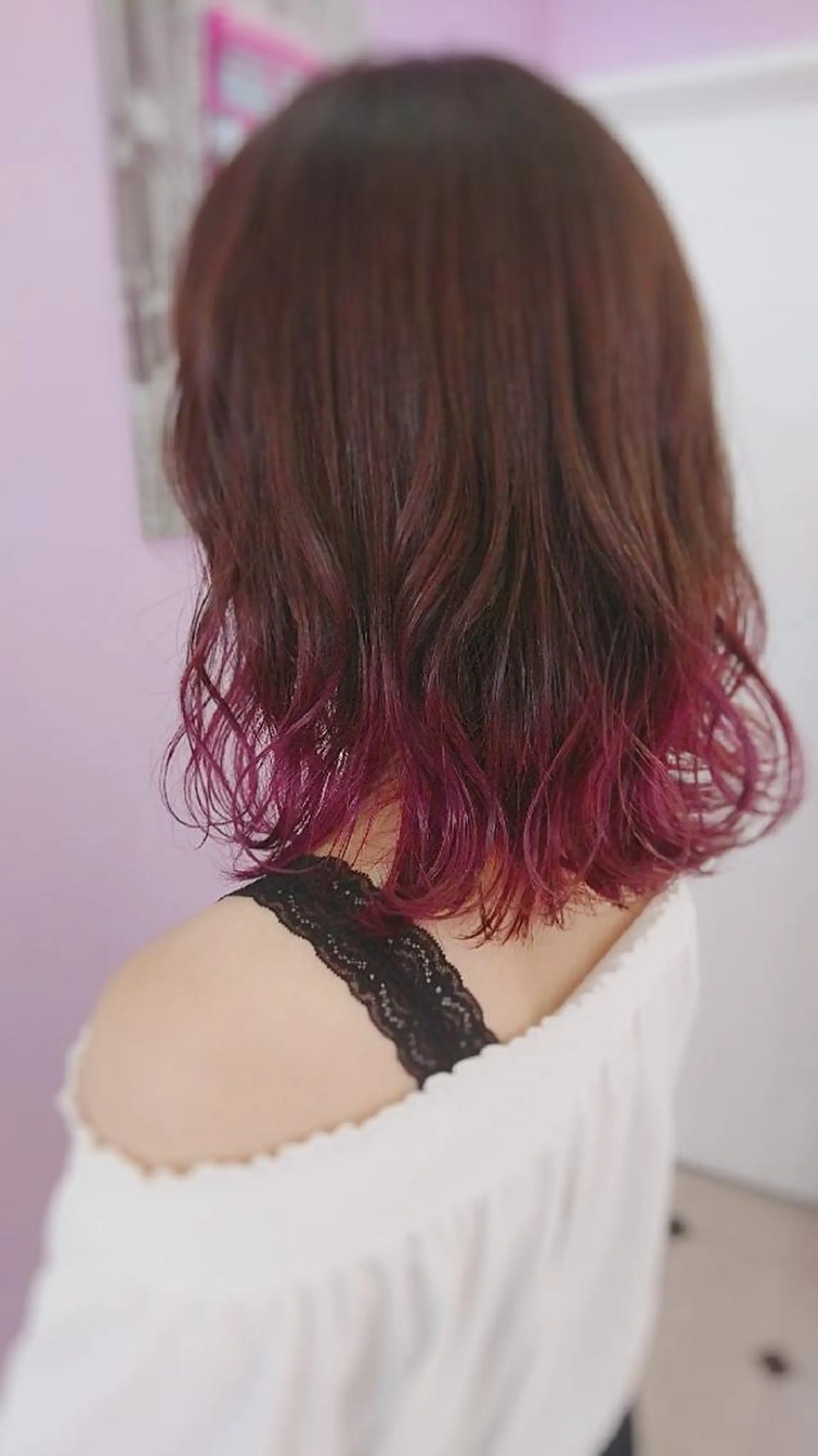 ミディアム パープルカラー ヘアカラー トリートメント ナカシマ  アユミのヘアスタイル